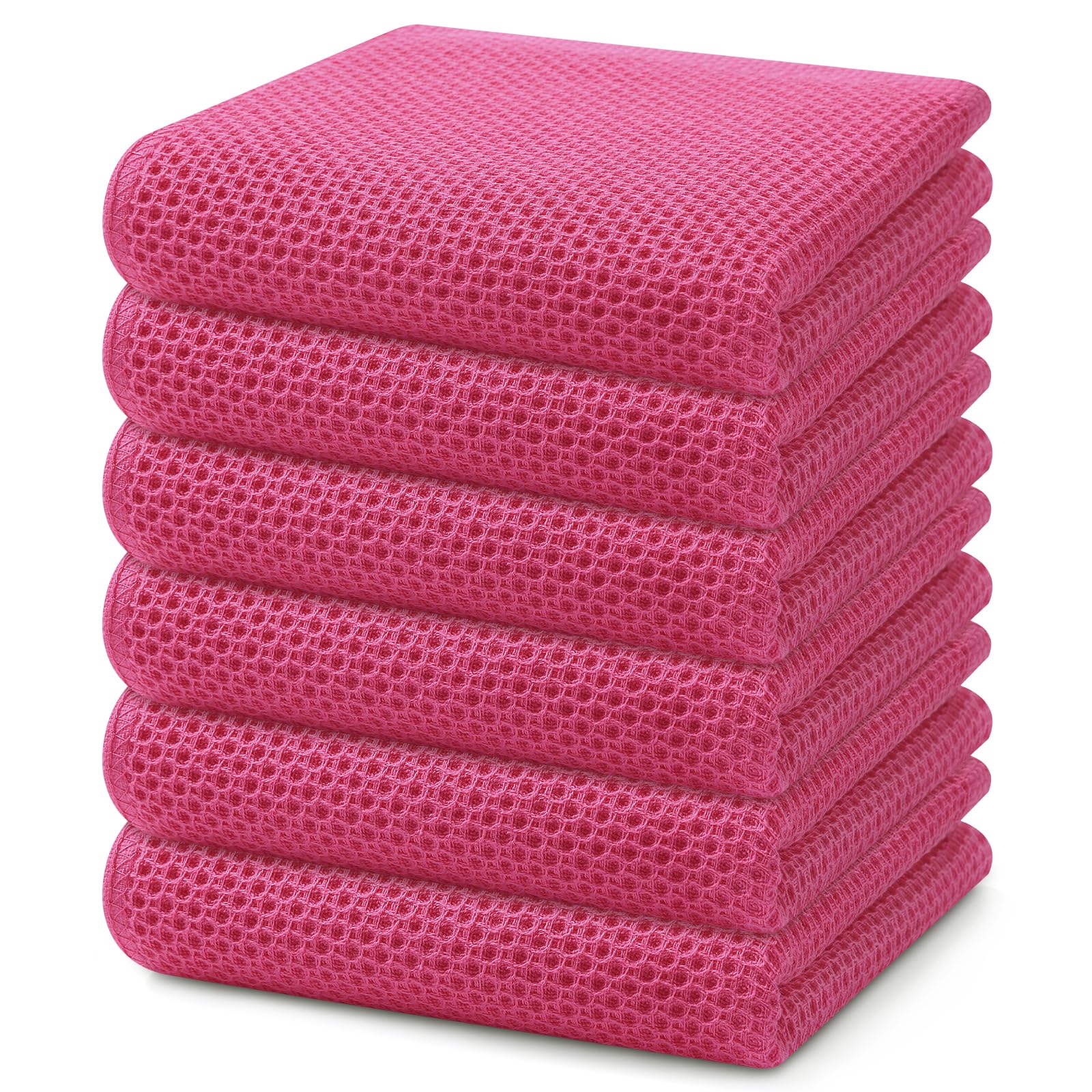 Toalhas De Cozinha Homaxy Waffle Weave 100% Algodão, Pacote Com 6