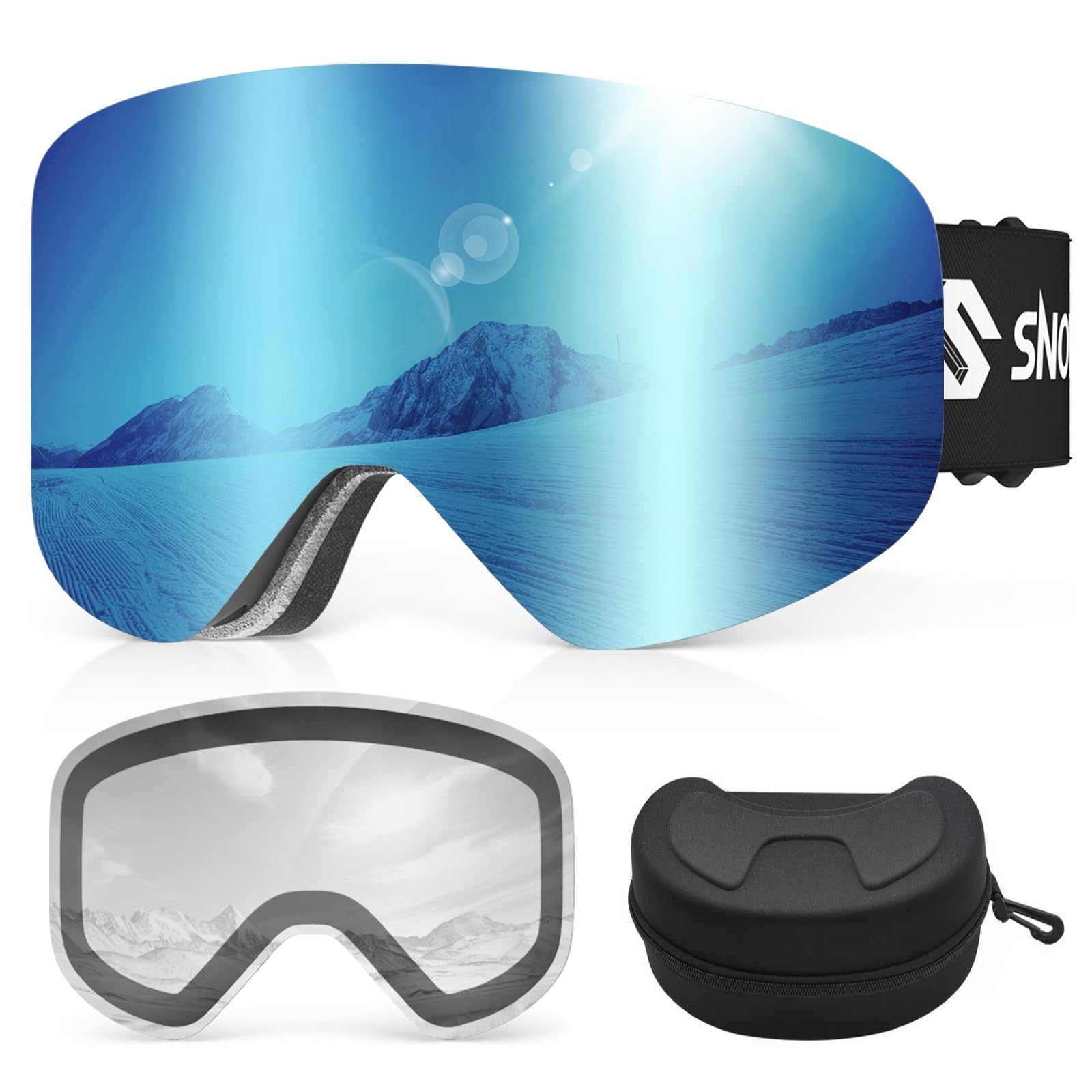 Óculos De Esqui Snowalva Sem Moldura Com 2 Lentes De Esqui Magnéticas Uv400