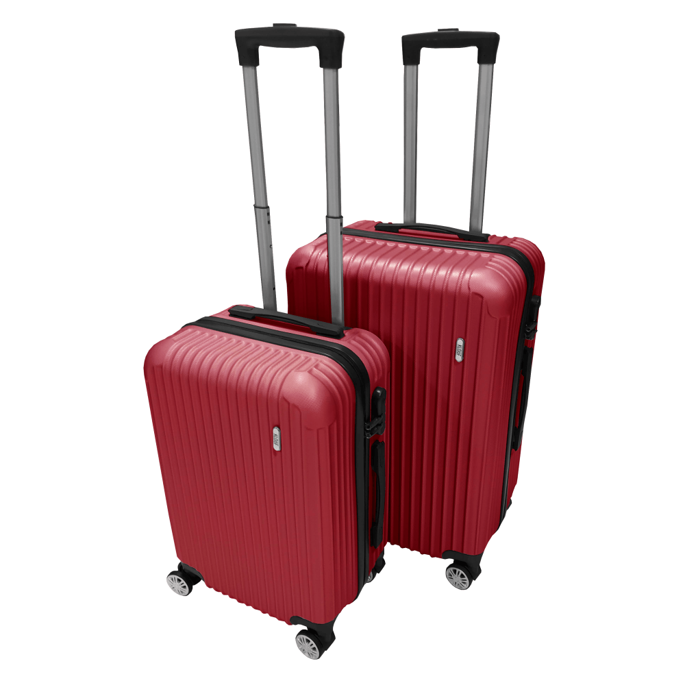 Kit Mala De Viagem Atlas 2 Peças Em Abs - P/m/g - Vinho