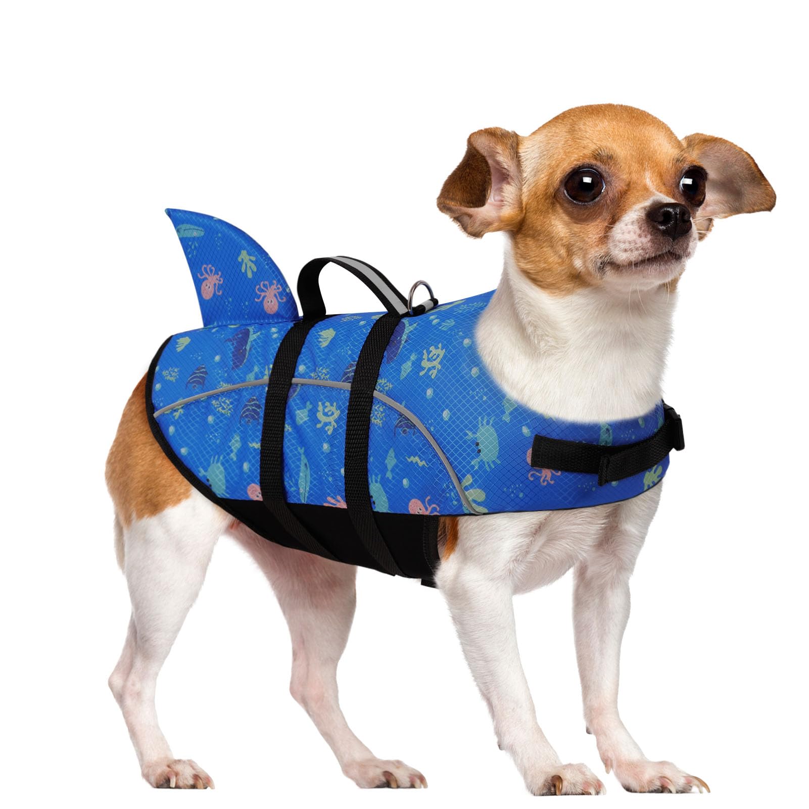 Colete Salva-vidas Para Cães Queenmore Large Shark Para Cães Grandes