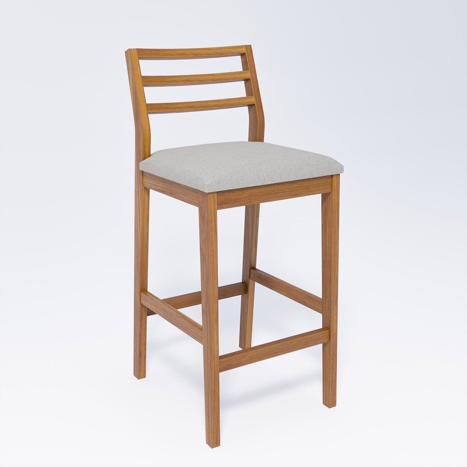 Banqueta Para Sala De Jantar Em Madeira Maciça Oliva Madeira / Cinza