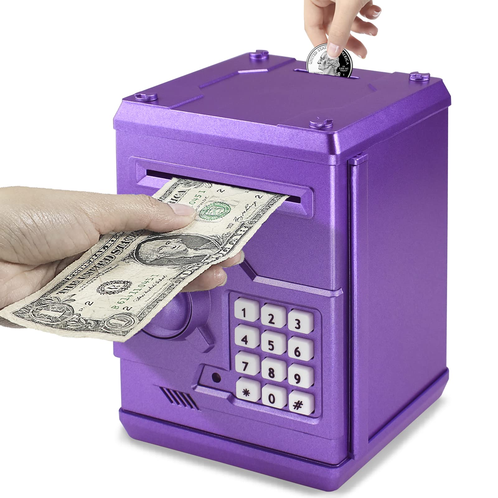Código De Senha Eletrônico Husan Do Piggy Bank Atm Box Kids Purple