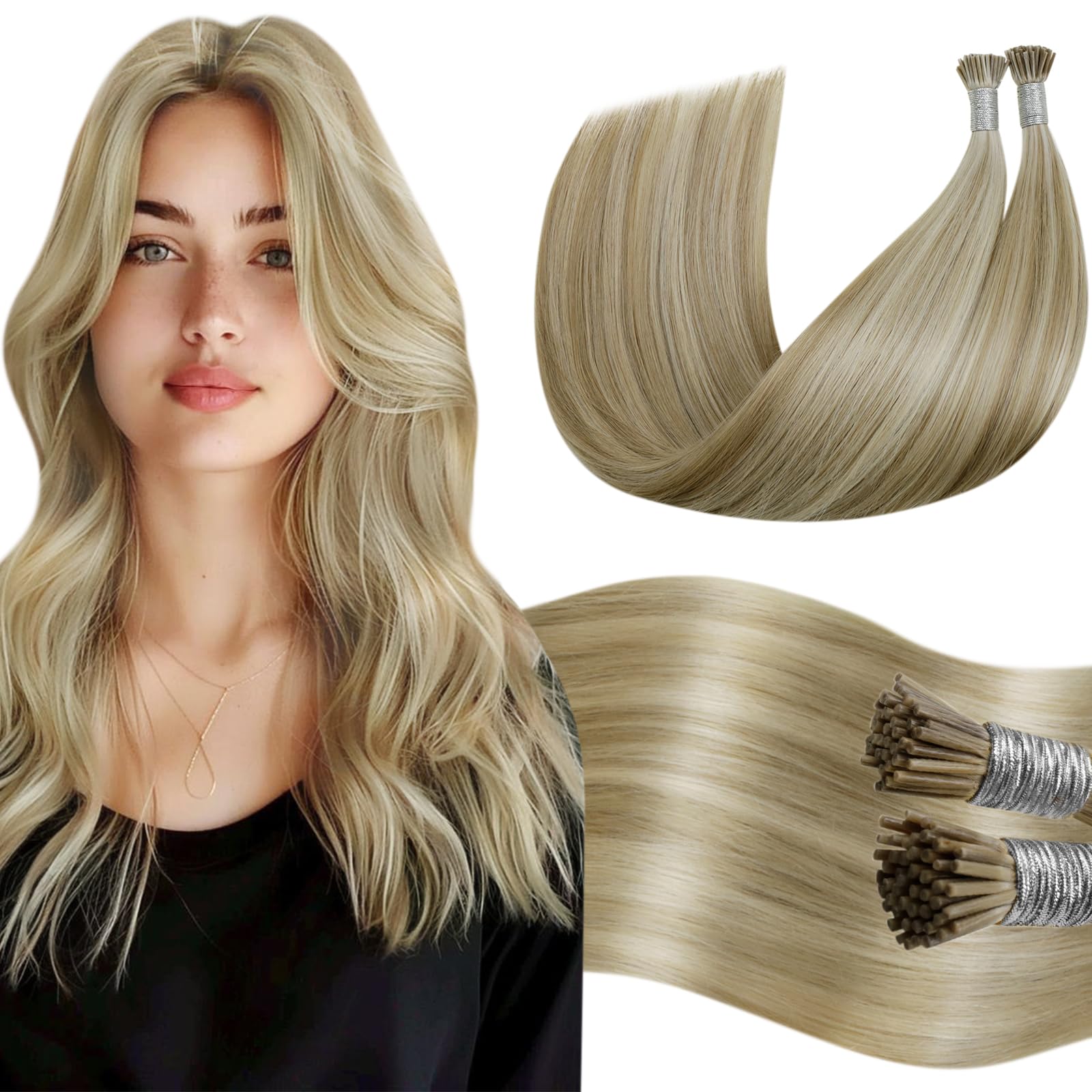 Extensões De Cabelo Laavoo Itips Human Hair Blonde 18 50g/s