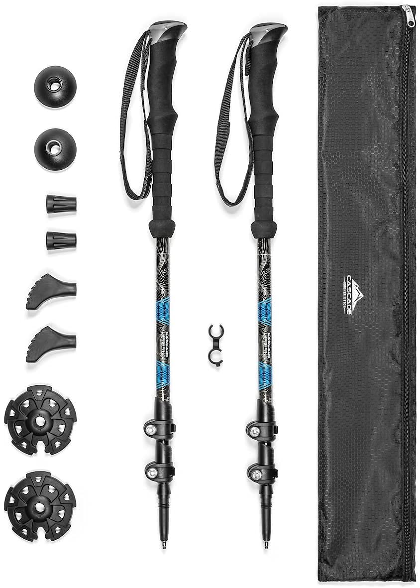 Bastões De Trekking Cascade Mountain Tech Carbon Fiber Blue