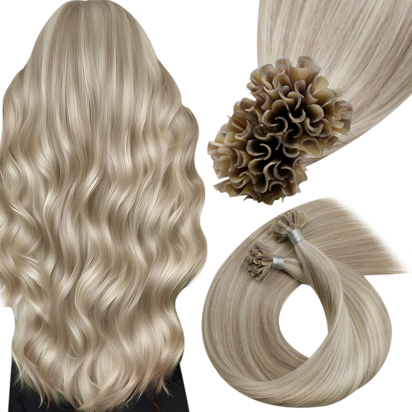 Extensões De Cabelo Hetto U Tip Human Hair Remy Ash Blonde 50g