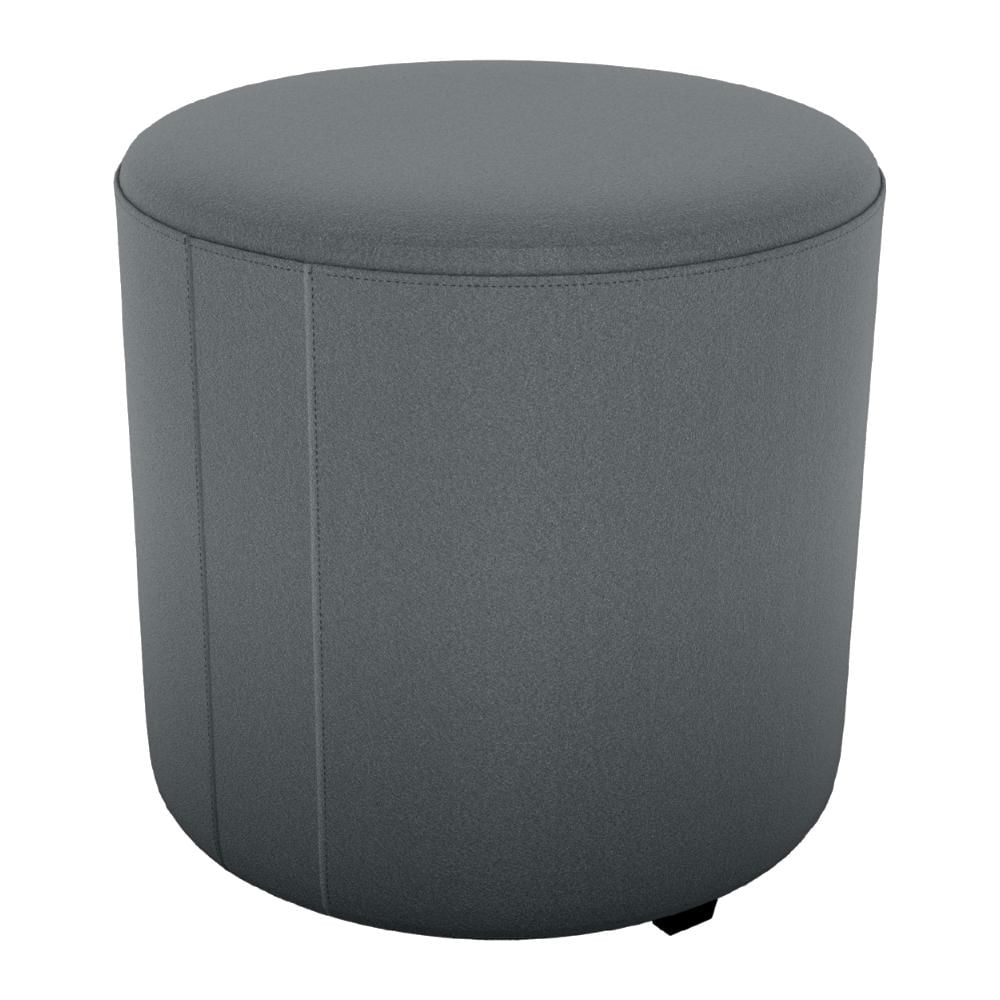Puff Redondo Decorativo Copenhage 43x43 Cm Veludo Cinza Milani Store