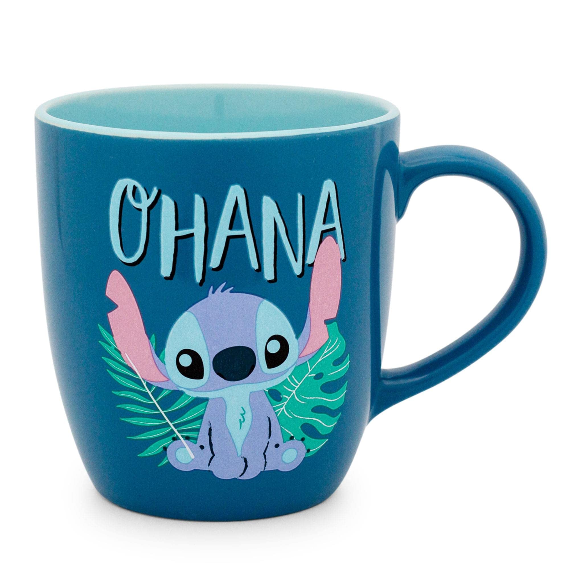 Caneca Silver Buffalo Disney Lilo &amp; Stitch Ohana Hawaiian Palm