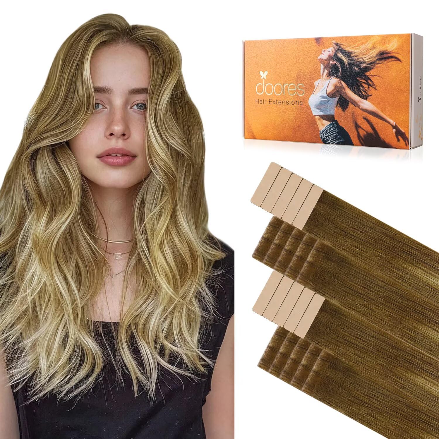 Extensões De Cabelo Doores Invisi Edge Tape-in 50g 20in Virgin Hair