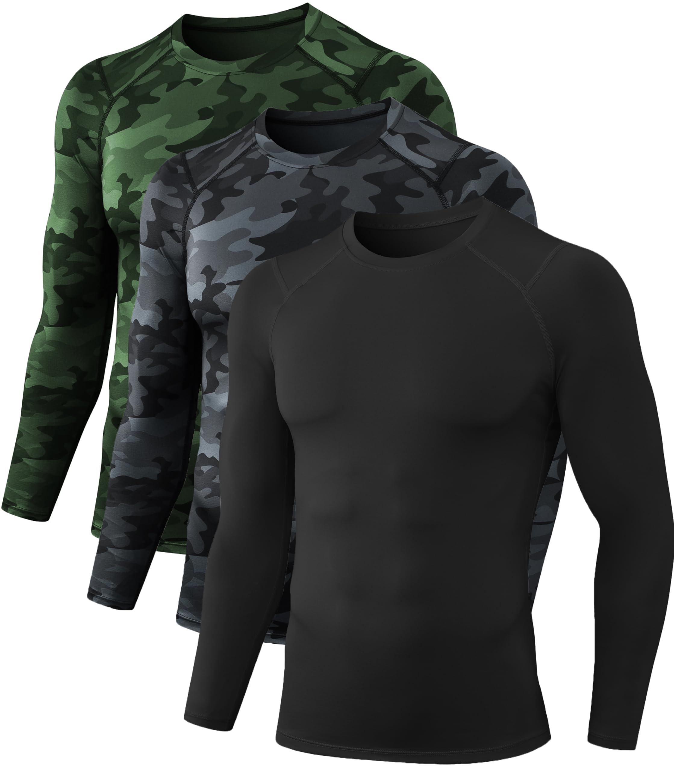 Camisas De Compressão Queerier Para Homens, Pacote Com 3, Manga Comprida