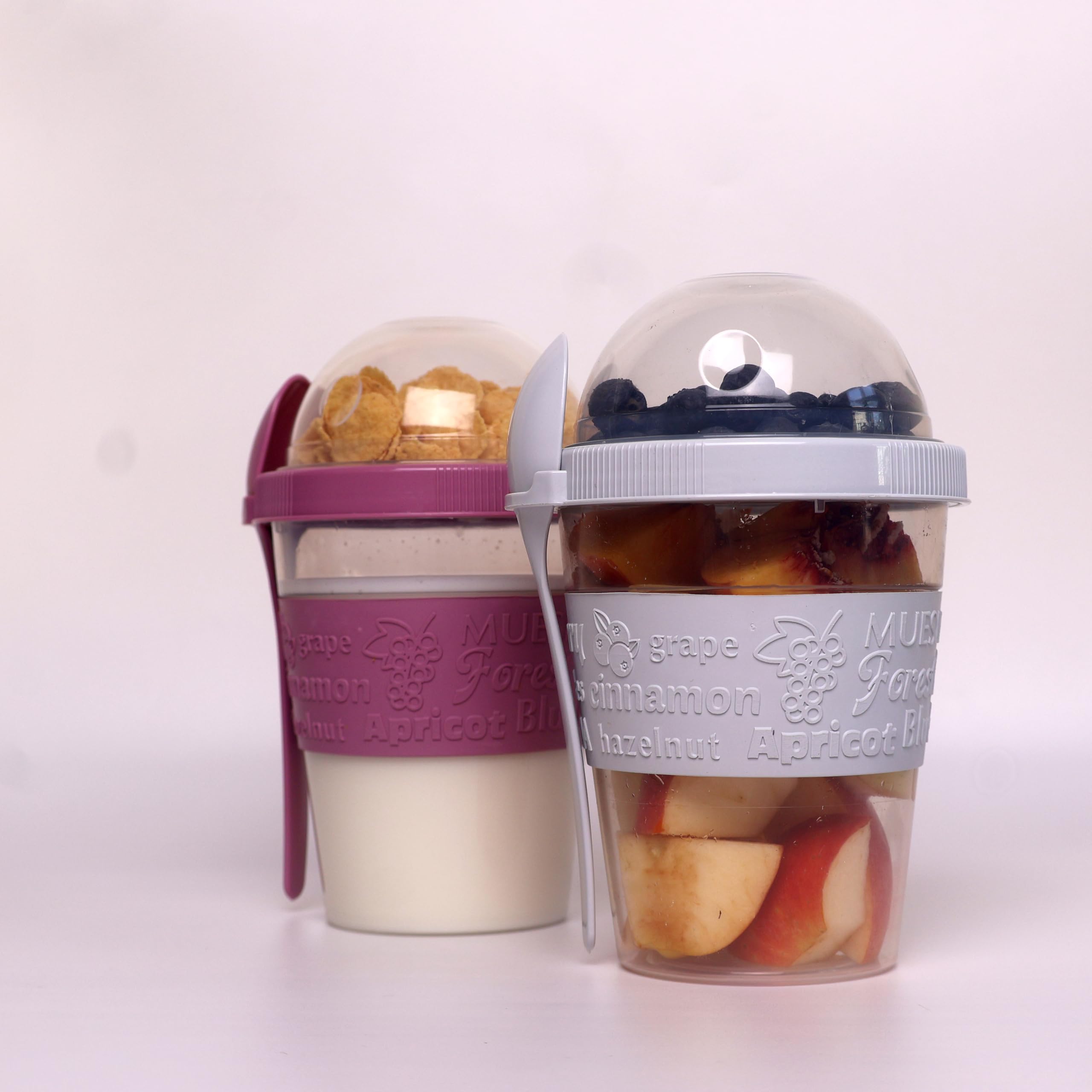 Salada Breakfast On The Go Cups De 20 Onças Com Cobertura De Cereais, Conjunto 2