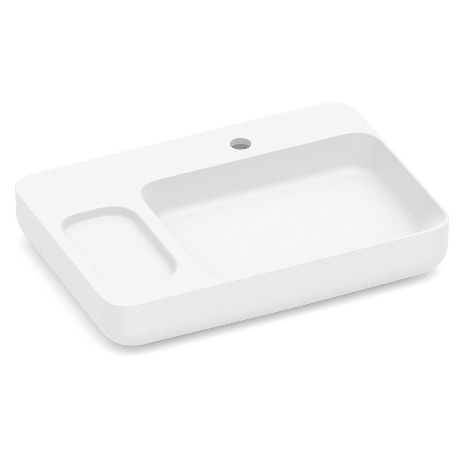 Cuba De Apoio Com Válvula Oculta 7/8" 60x42cm Sem Saboneteira Infinity Blanco Mate