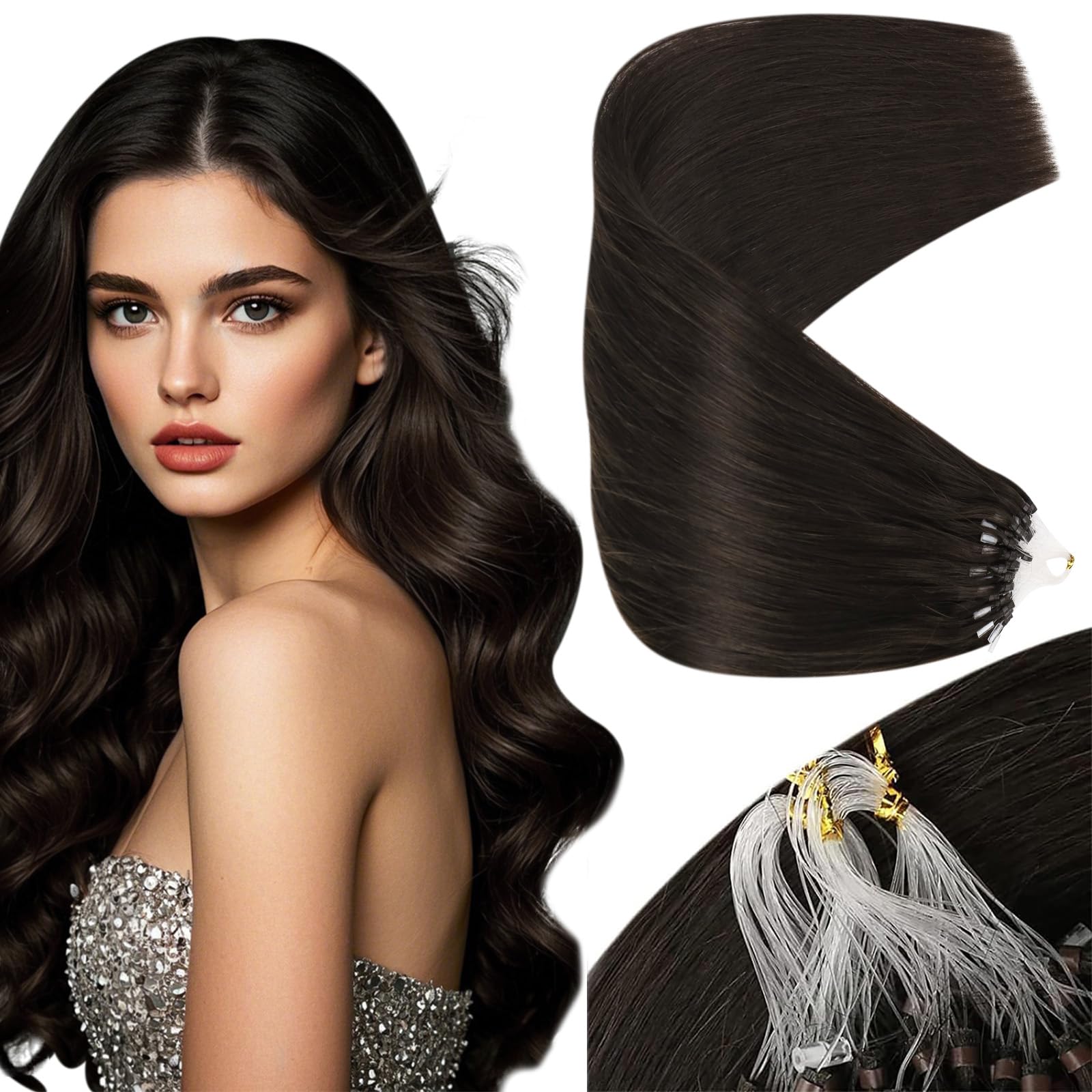 Extensões De Cabelo Sunny Hair Micro Link Human Hair 22 Polegadas 50g