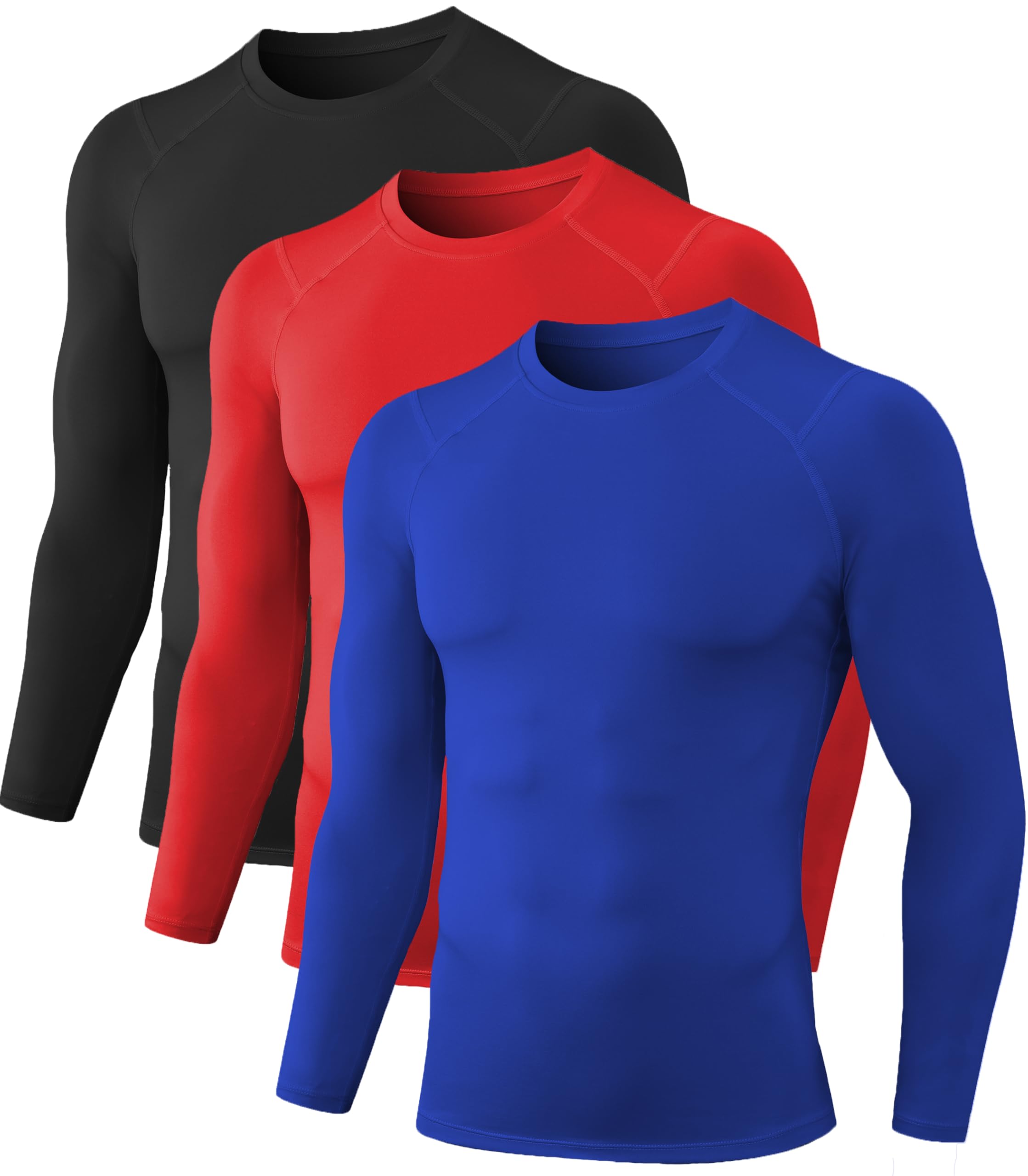 Camisas De Compressão Queerier Para Homens, Pacote Com 3, Manga Comprida