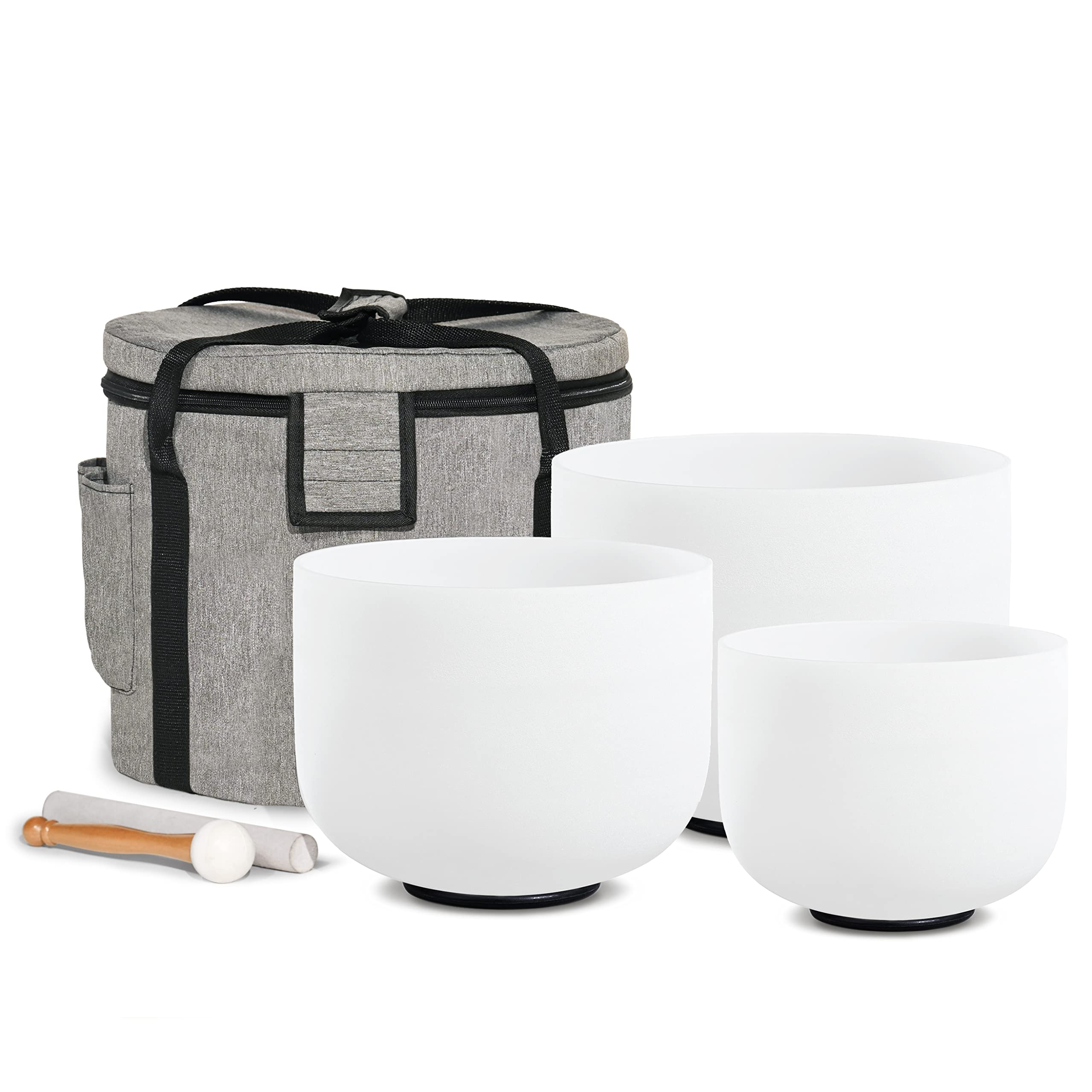 Conjunto De 3 Taças De Canto Cvnc Frosted Chakra Quartz Crystal