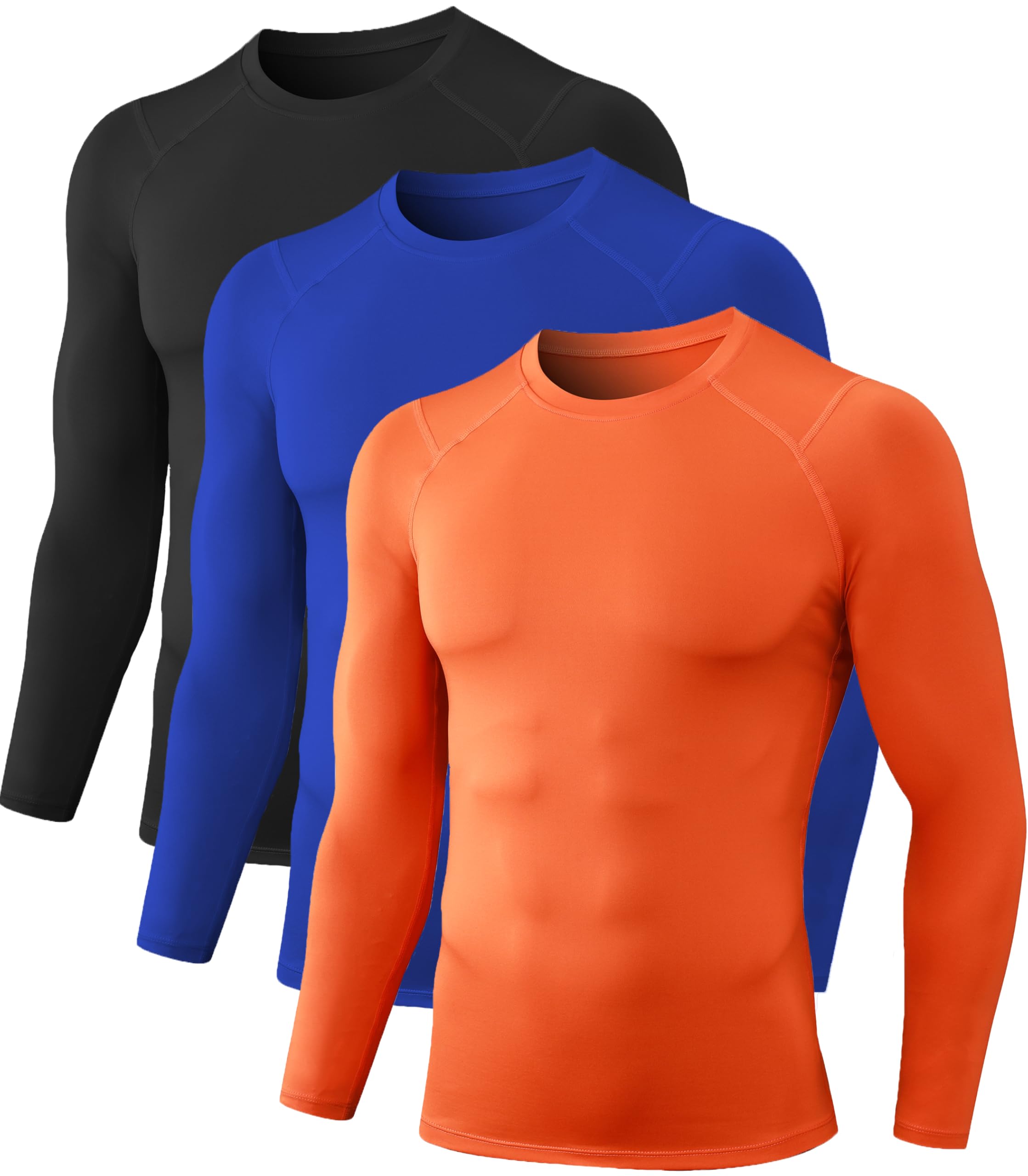 Camisas De Compressão Queerier Para Homens, Pacote Com 3, Manga Comprida