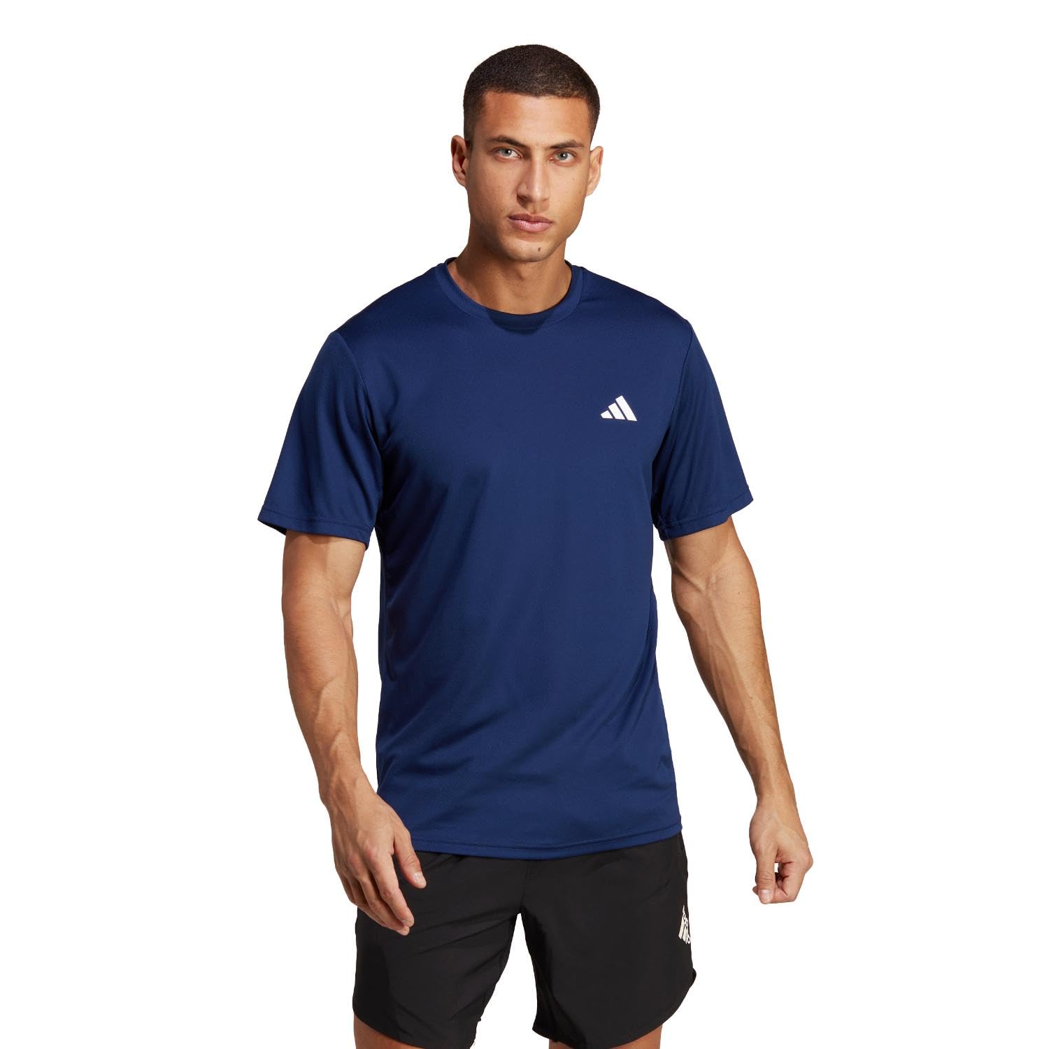 Camiseta Adidas Train Essentials Para Homens Azul Escuro/branco