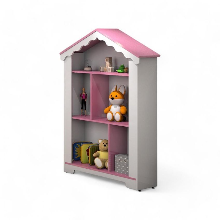 Estante Infantil Para Brinquedos Magia Branca E Rosa - imagem 3