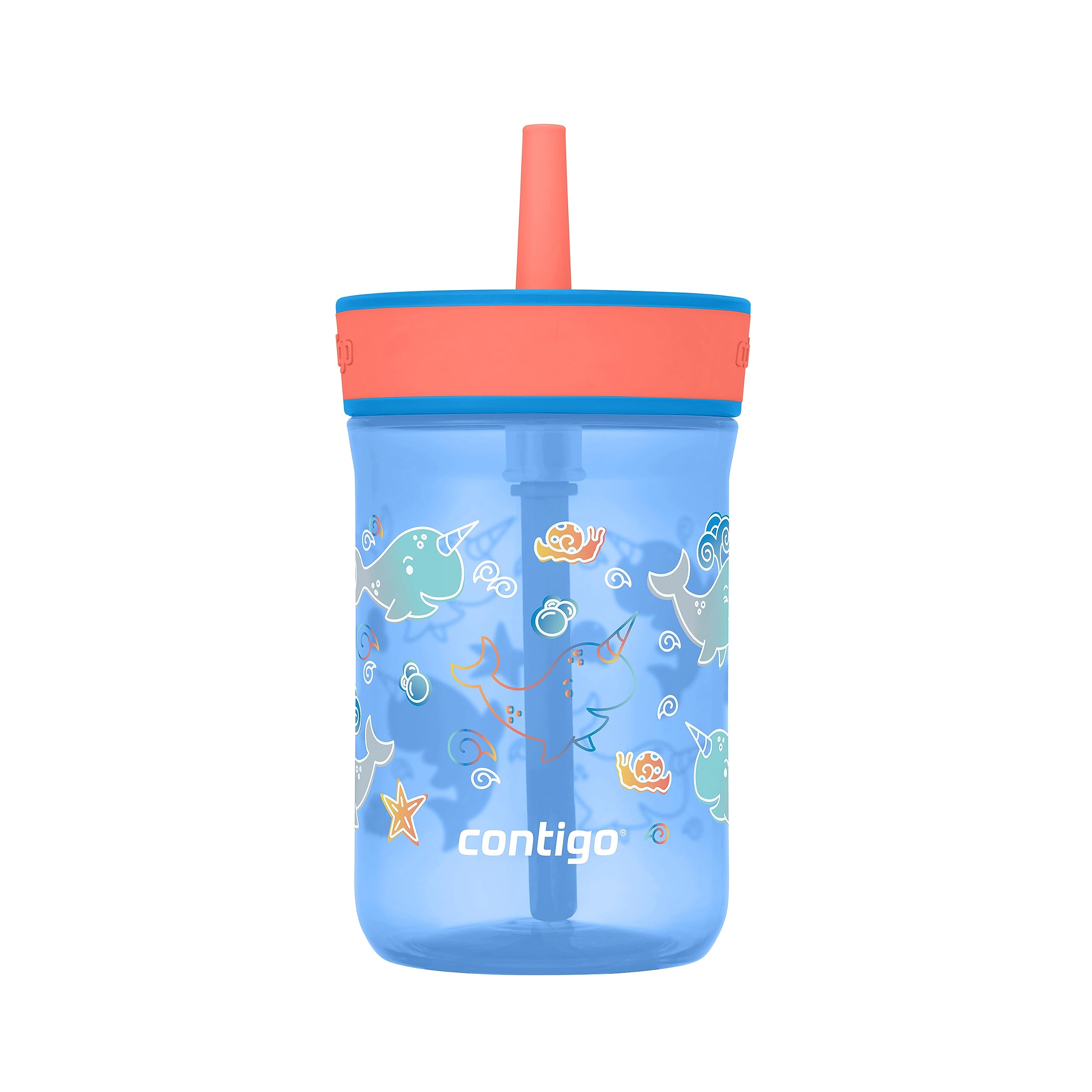 Copo Contigo Kids Leighton Straw 400 Ml Com Tampa À Prova De Derramamento