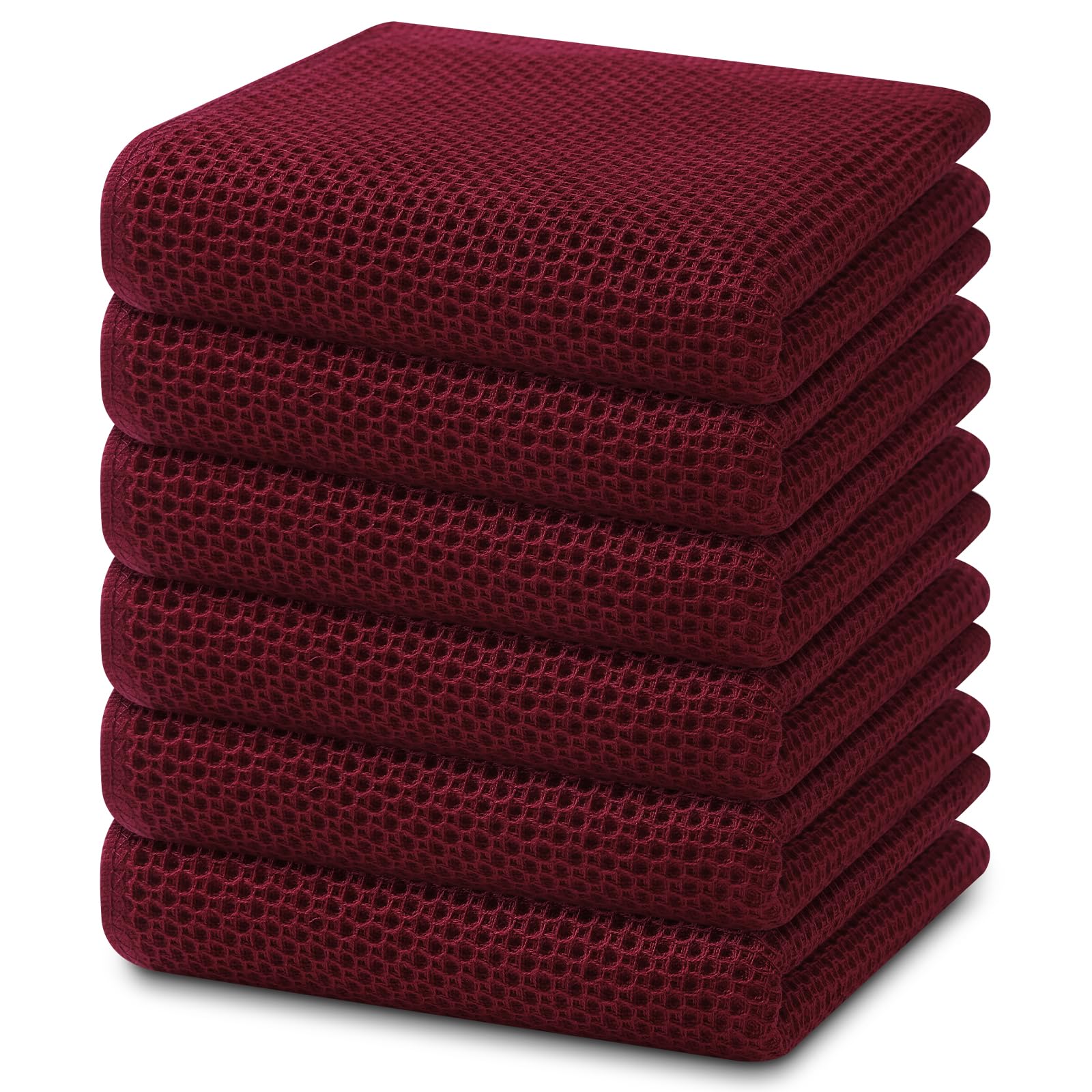 Toalhas De Cozinha Homaxy Waffle Weave 100% Algodão, Pacote Com 6