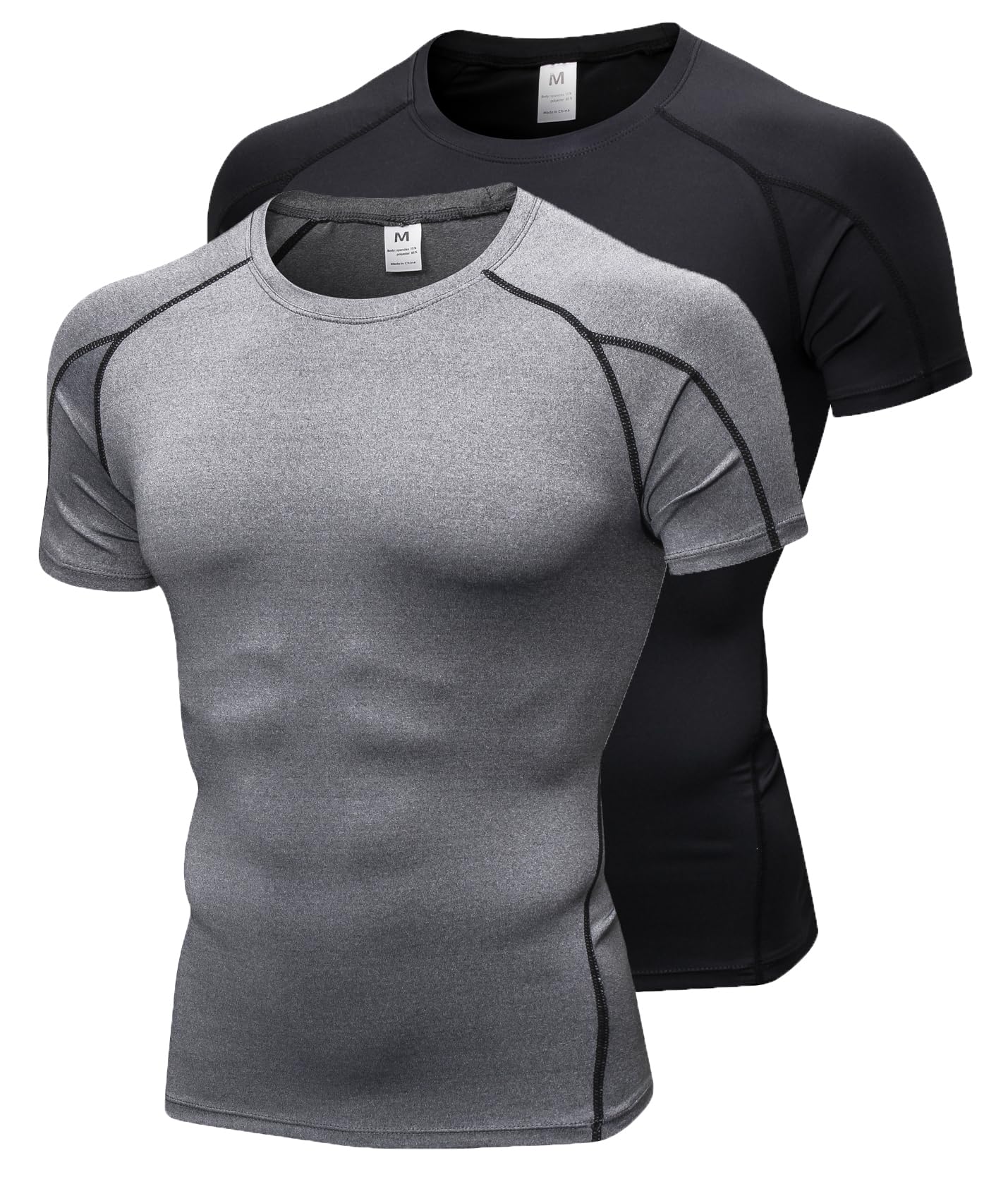 Camisas De Compressão Queerier Masculinas De Treino De Manga Curta X2