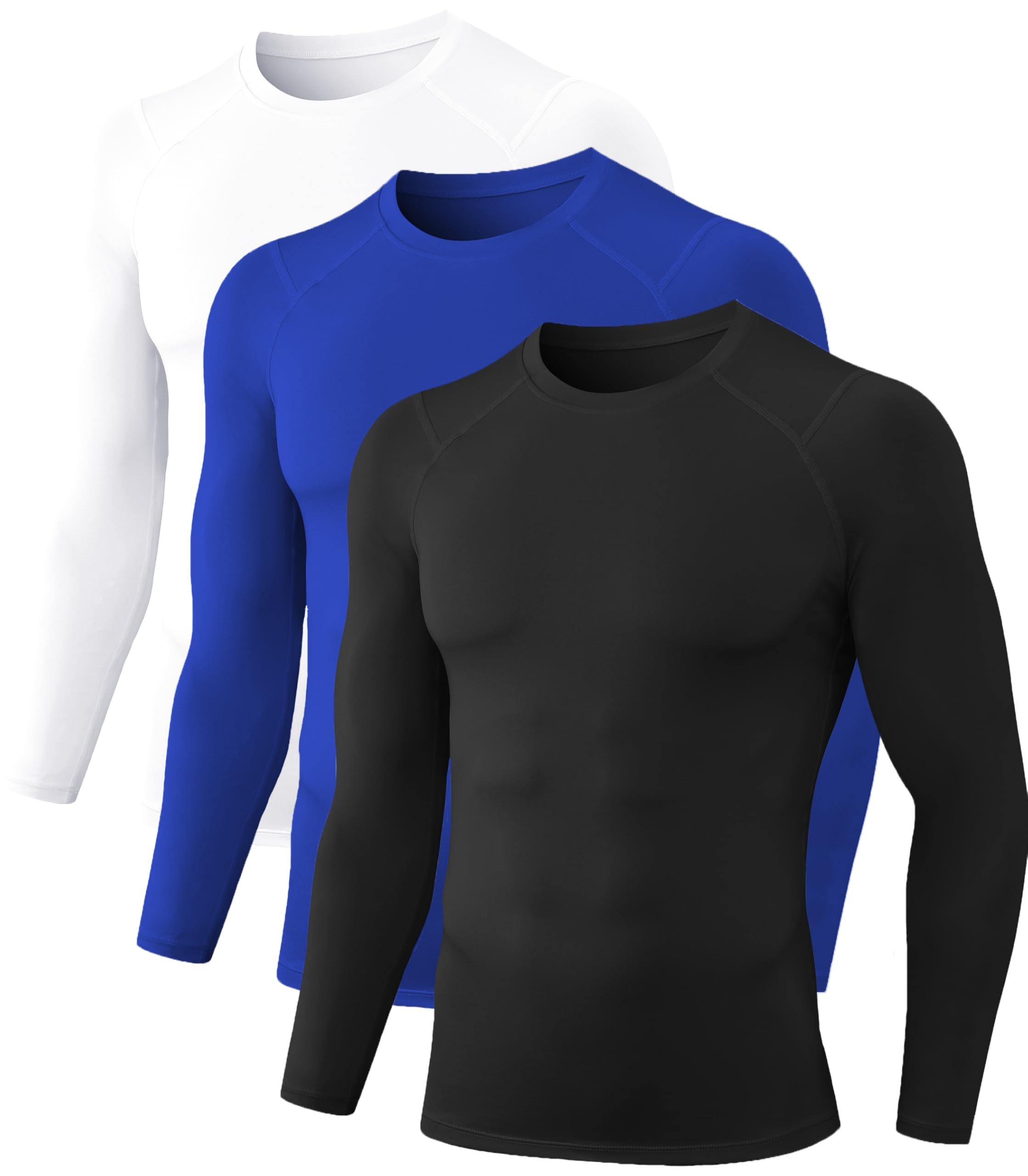 Camisas De Compressão Queerier Para Homens, Pacote Com 3, Manga Comprida