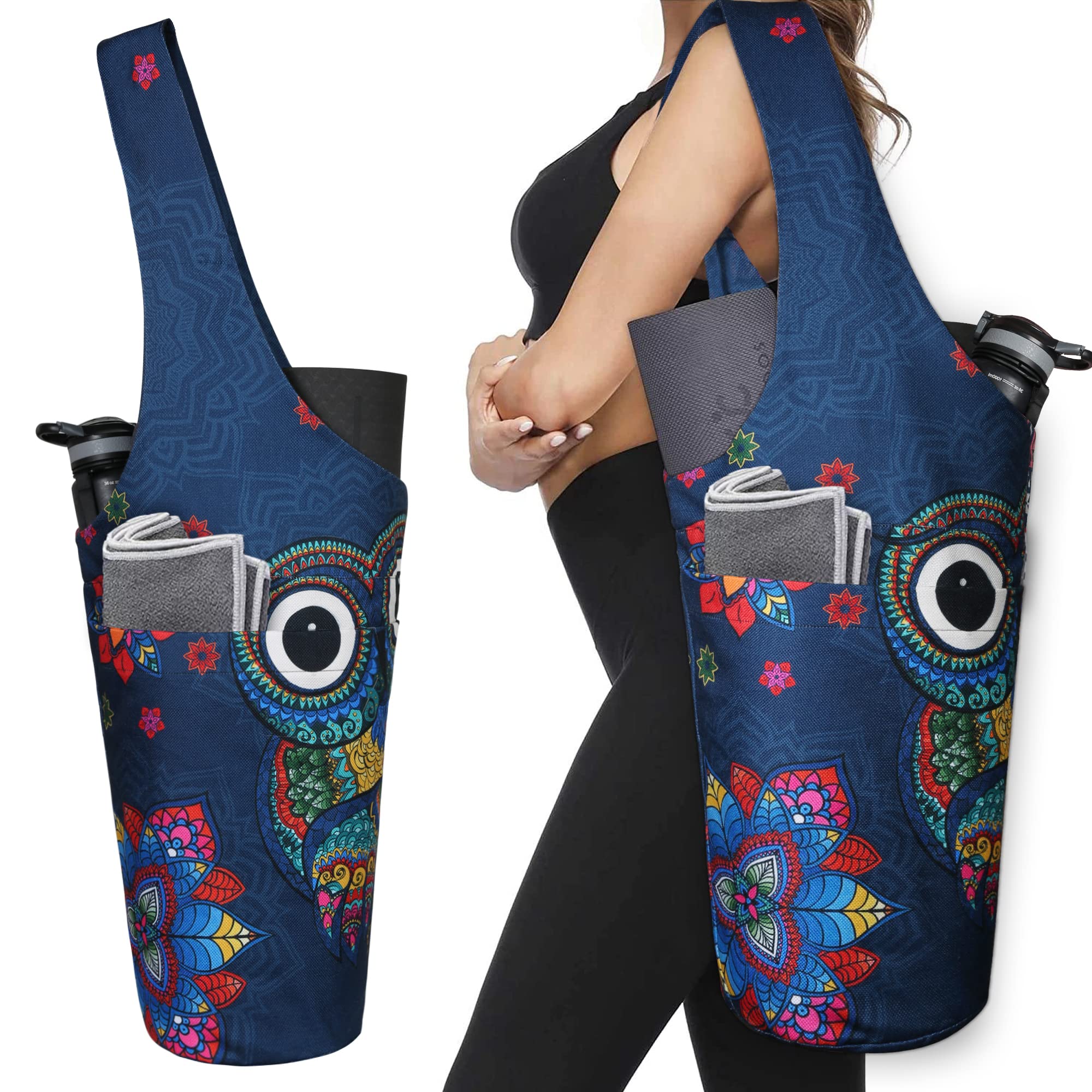 Bolsa De Tapete De Ioga Bagyg Yoga Mat Tote Sling Carrier Mandala Owl