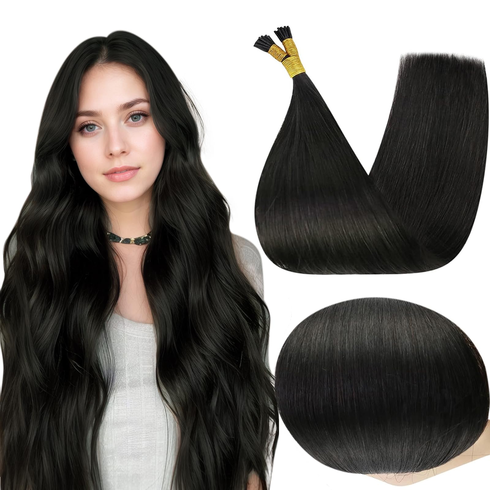 Extensões De Cabelo Full Shine I Tip 50 Cm Off Black Ombre
