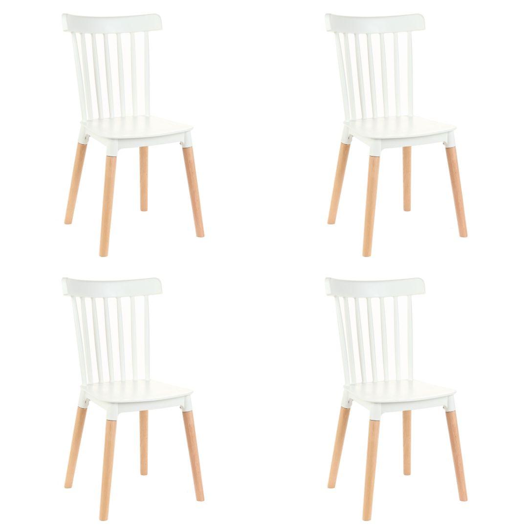 Kit 4 Cadeiras De Design Windsor - Branco