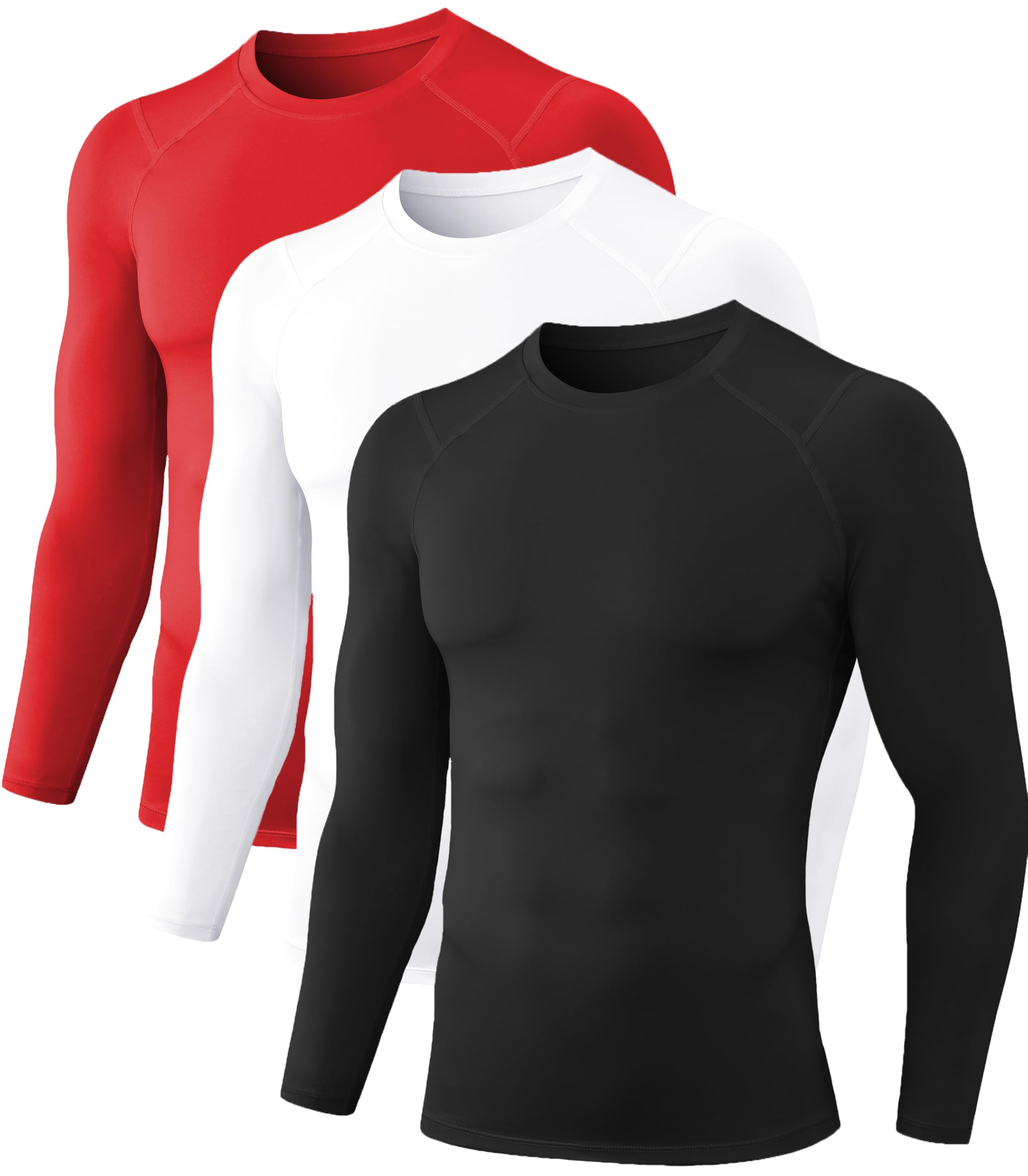 Camisas De Compressão Queerier Para Homens, Pacote Com 3, Manga Comprida