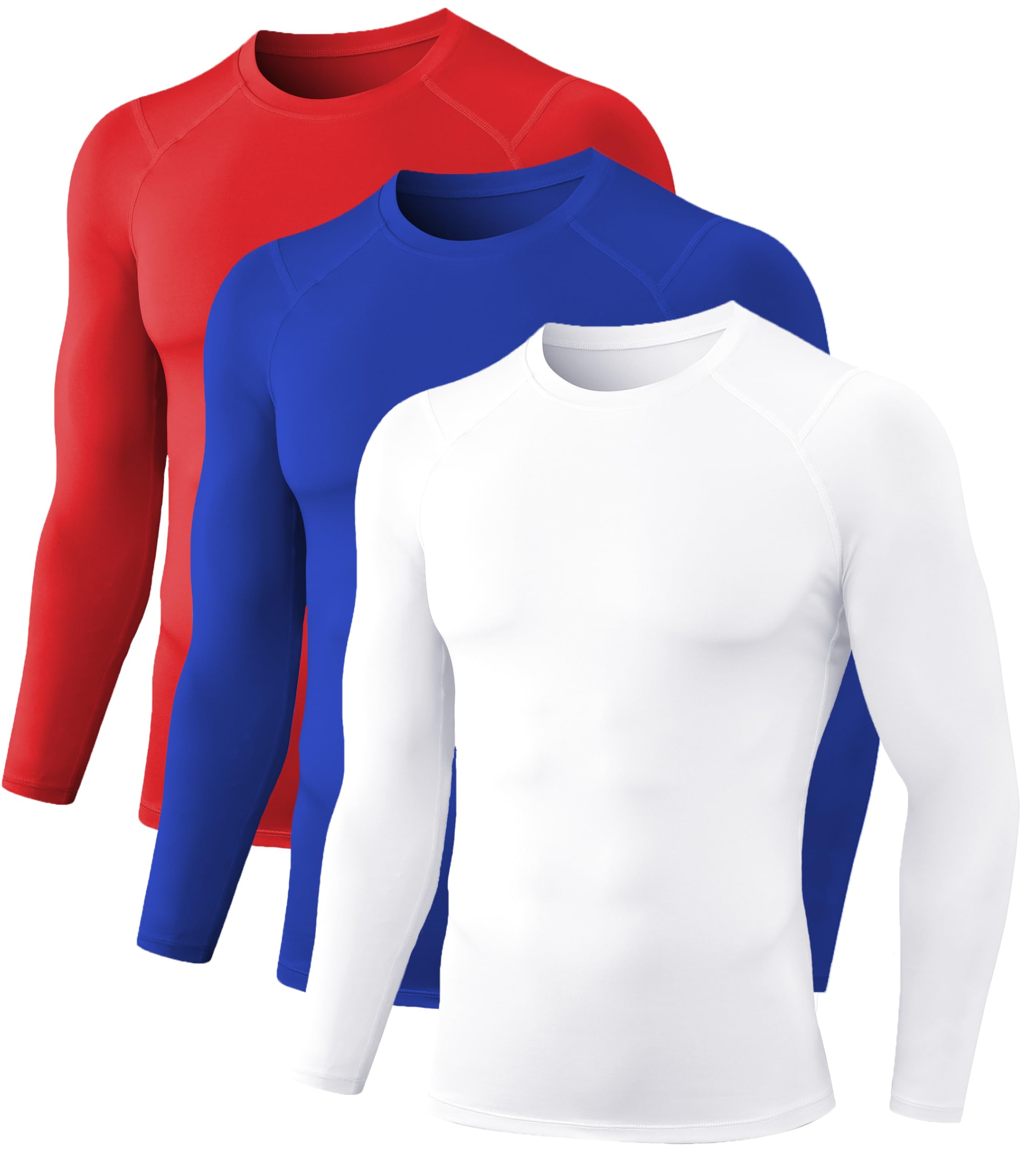 Camisas De Compressão Queerier Para Homens, Pacote Com 3, Manga Comprida