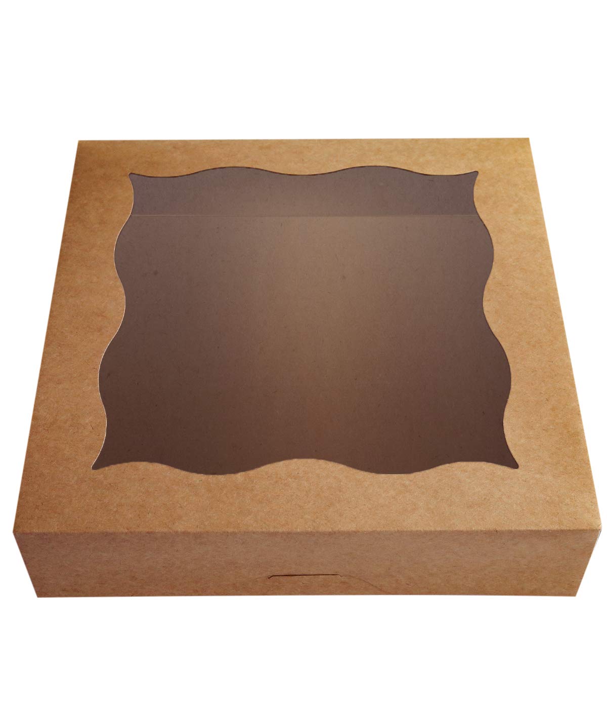 Caixas De Padaria Cherry, Pacote Com 15, 30x30x8cm Com Janela De Pvc Kraft
