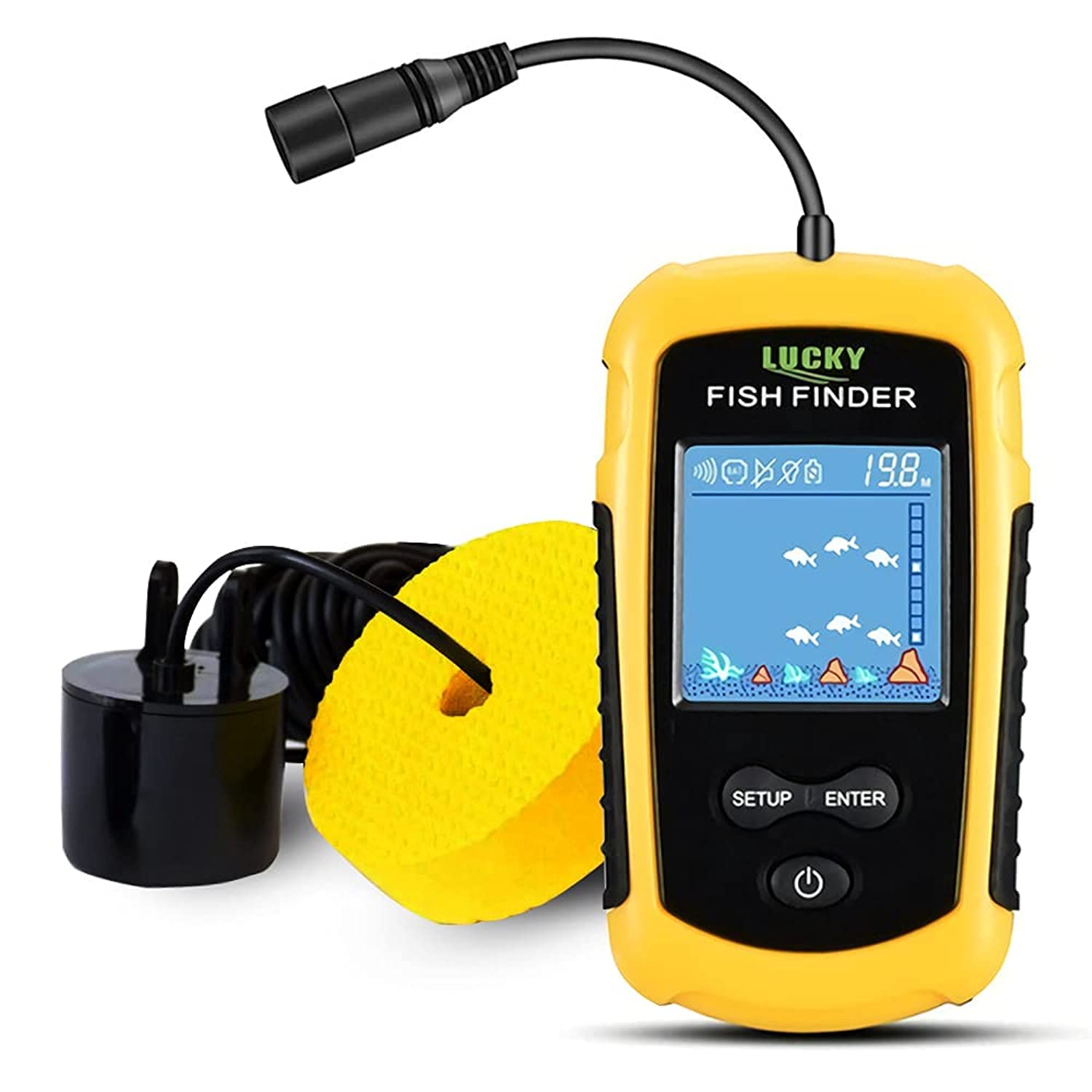 Fish Finder Lucky Ffc1108 Portátil Para Pesca De Caiaque E Barco