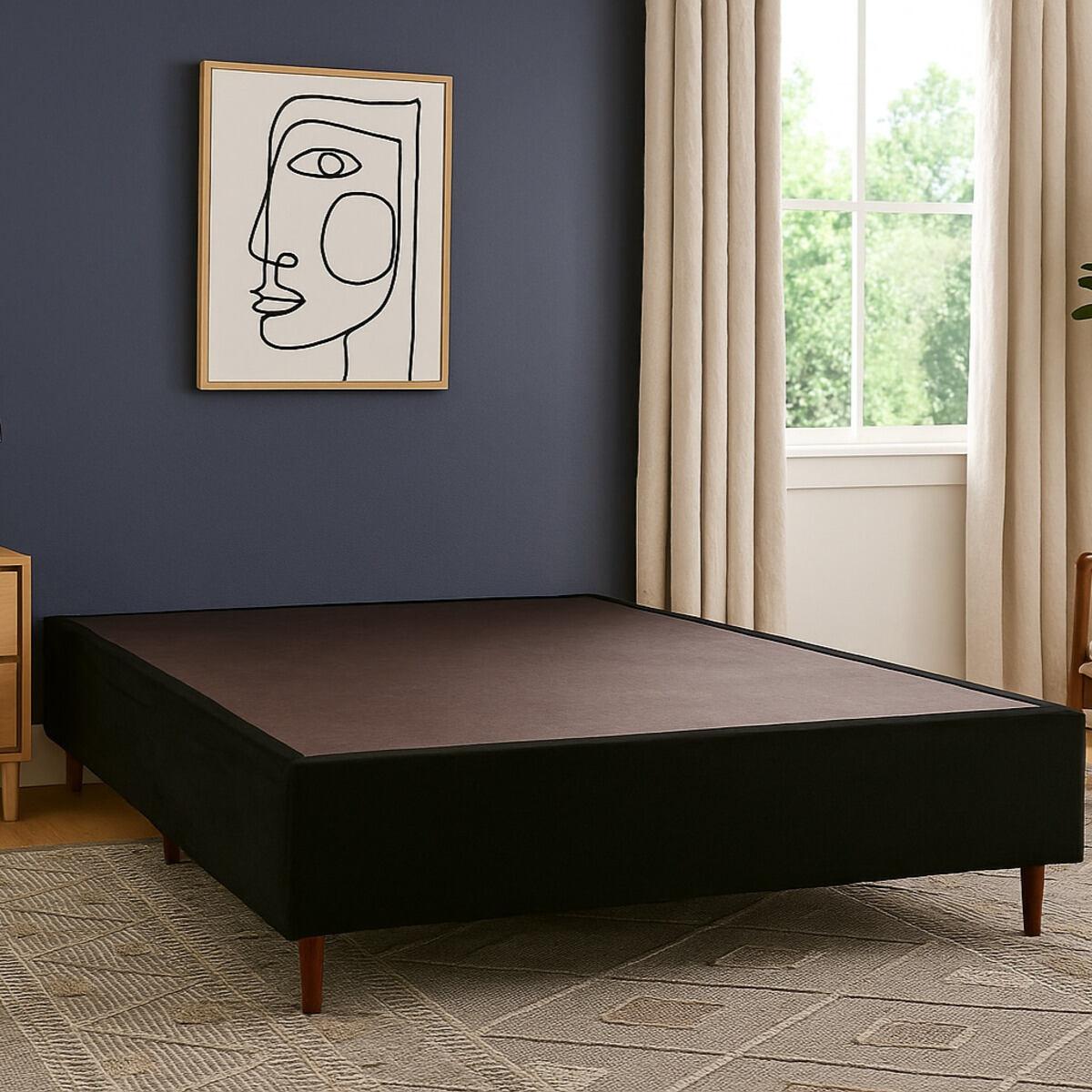 Base Box Casal 138x188x38cm Luana Multimóveis Cr35378 Preto