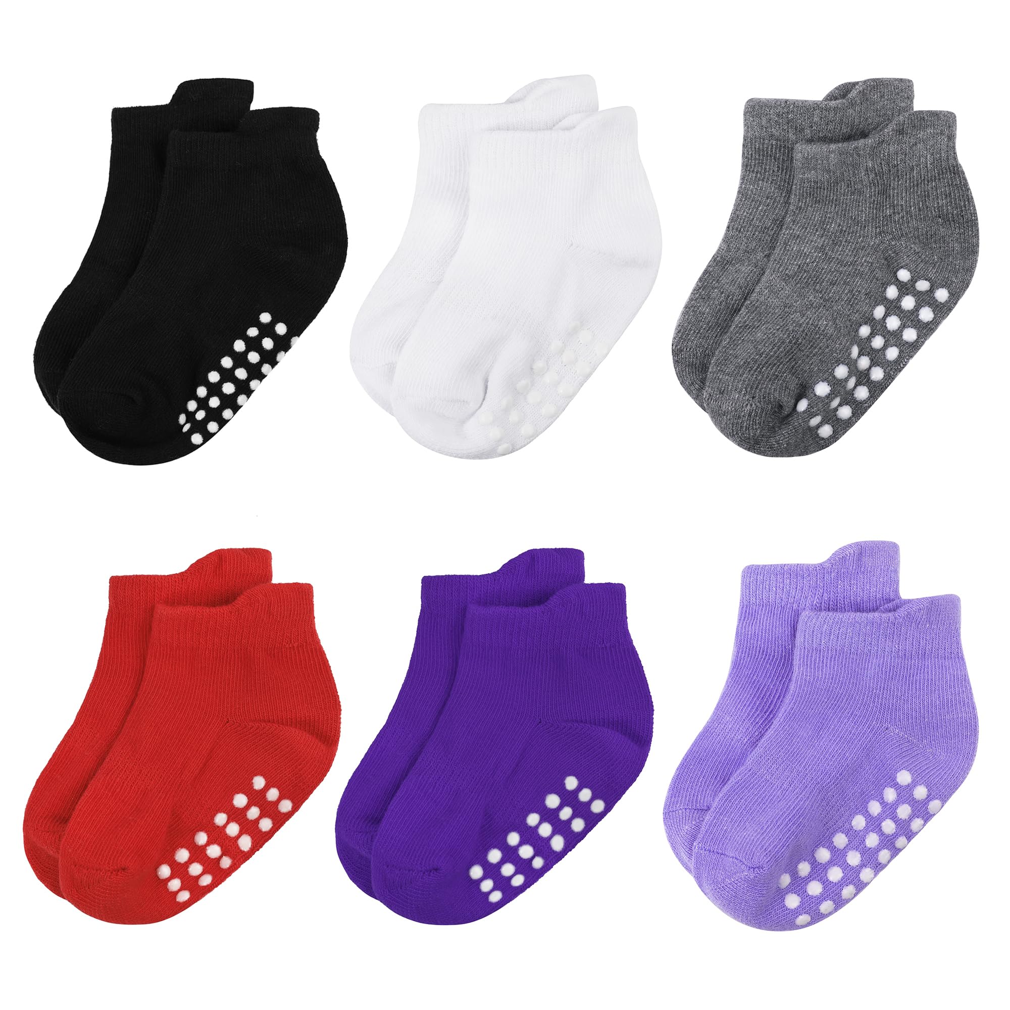 Meias De Bebê Jealkip, Pacote Com 6 Unidades, Algodão Antiderrapante, Para 3 A 10 Anos