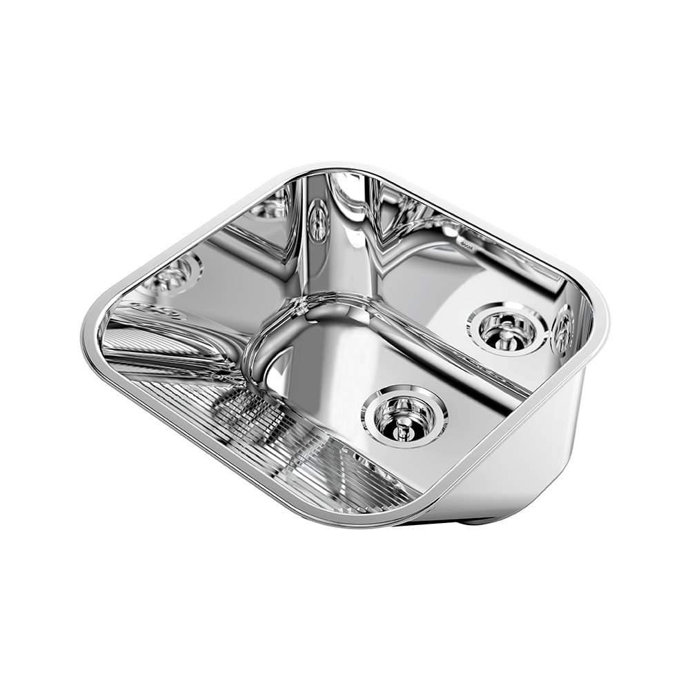 Tanque Docol Monobloco 90019655159 40x40 Inox Alto Brilho