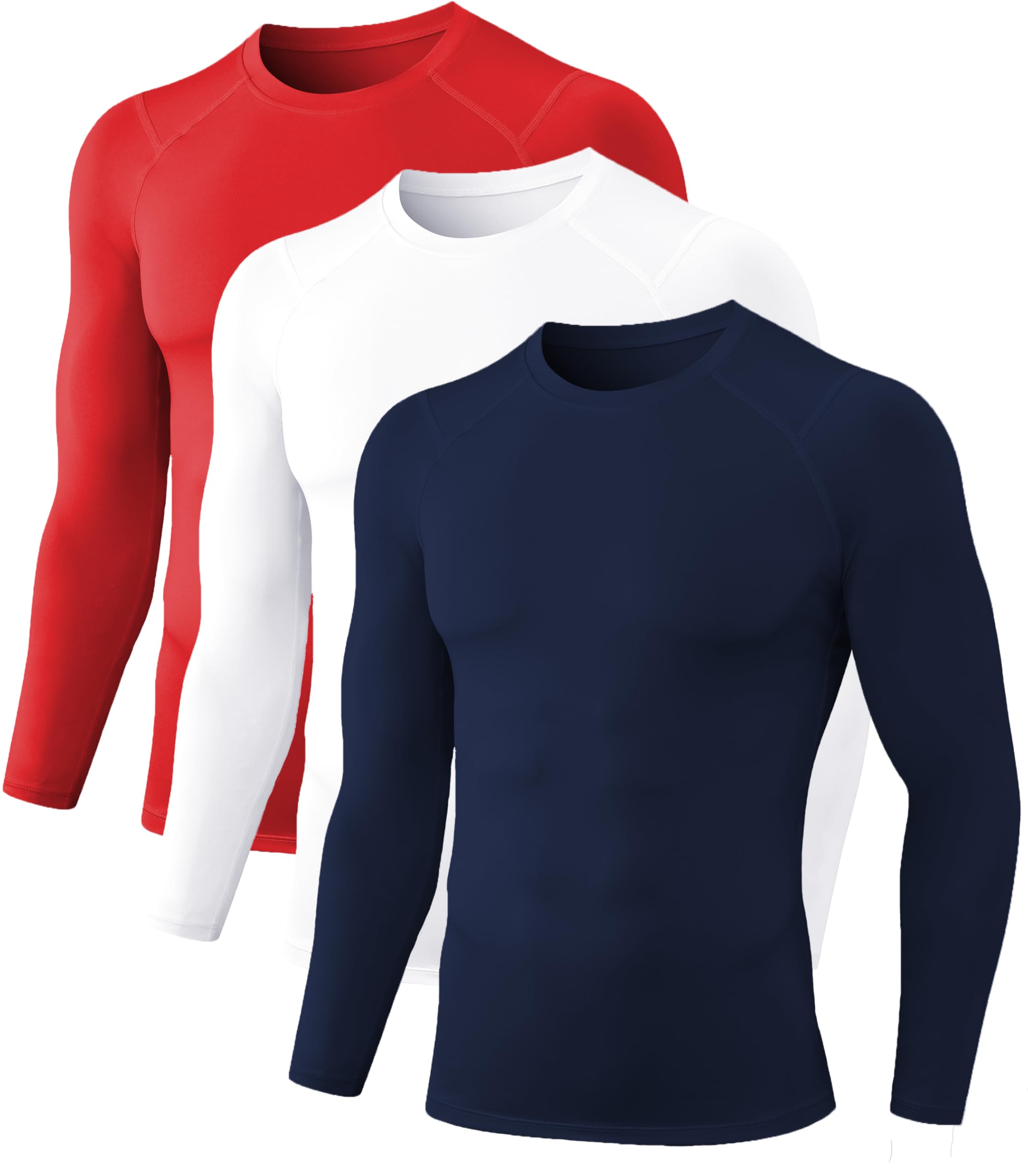 Camisas De Compressão Queerier Para Homens, Pacote Com 3, Manga Comprida