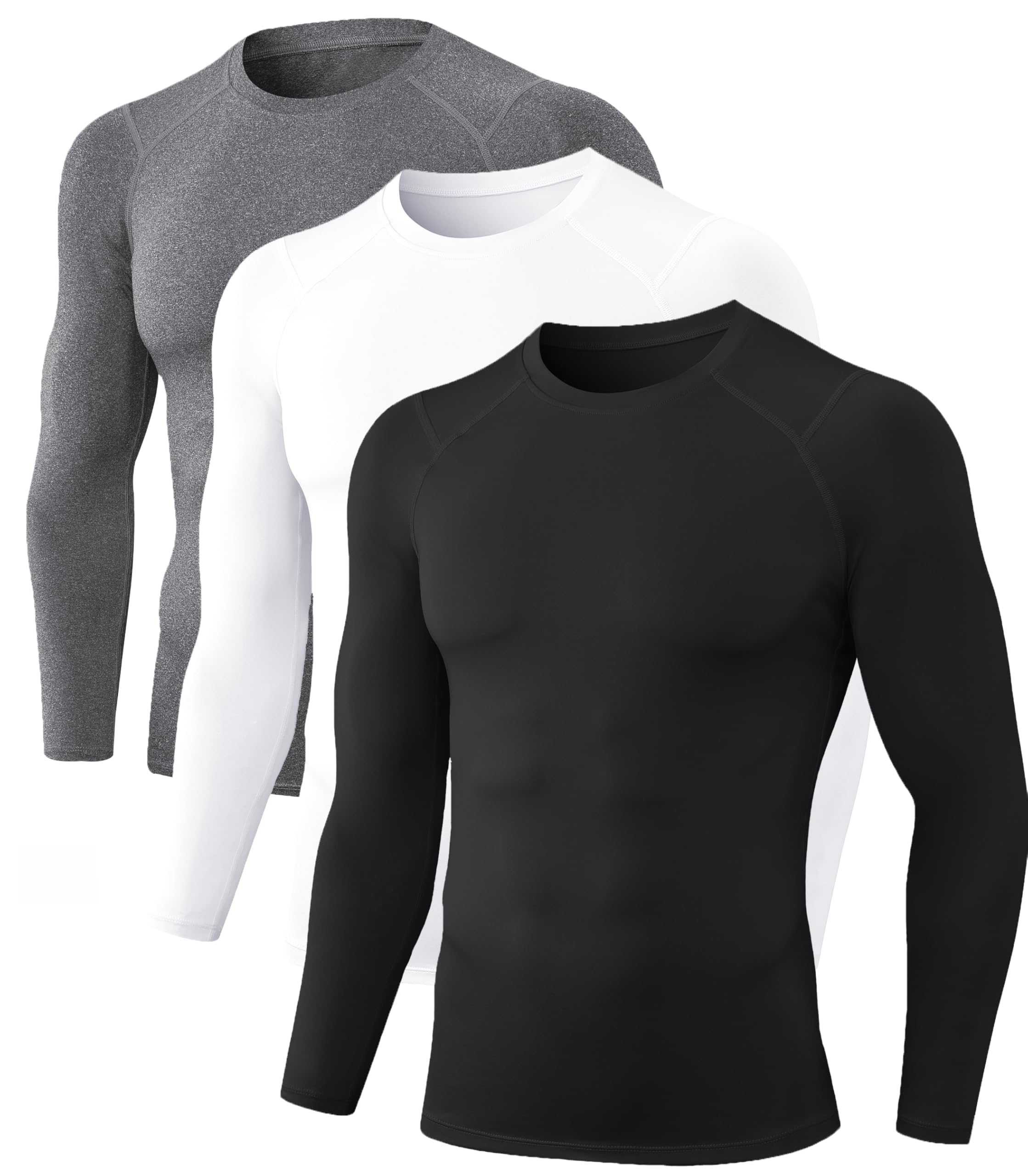 Camisas De Compressão Queerier Para Homens, Pacote Com 3, Manga Comprida