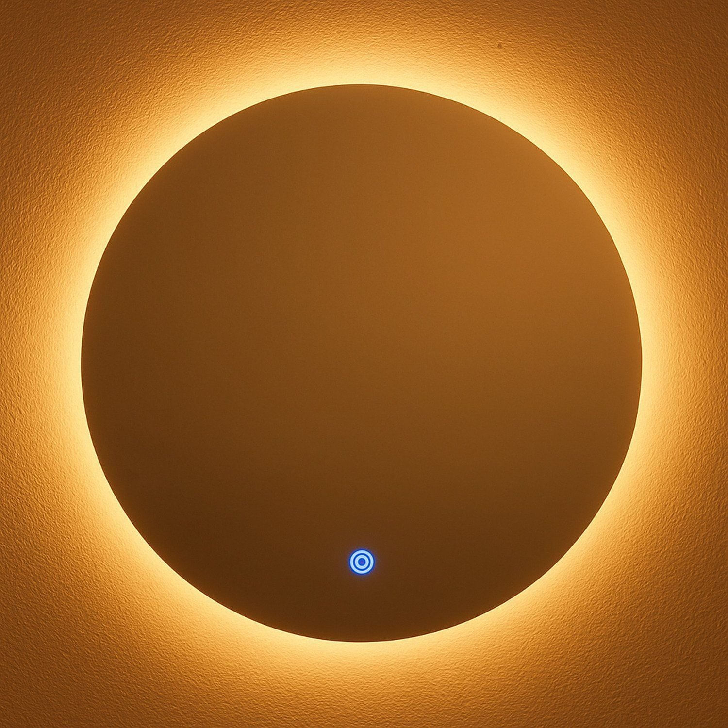 Espelho Redondo 50cm Touch Led 3000k Iluminação Indireta Reduna Espelho Lapidado