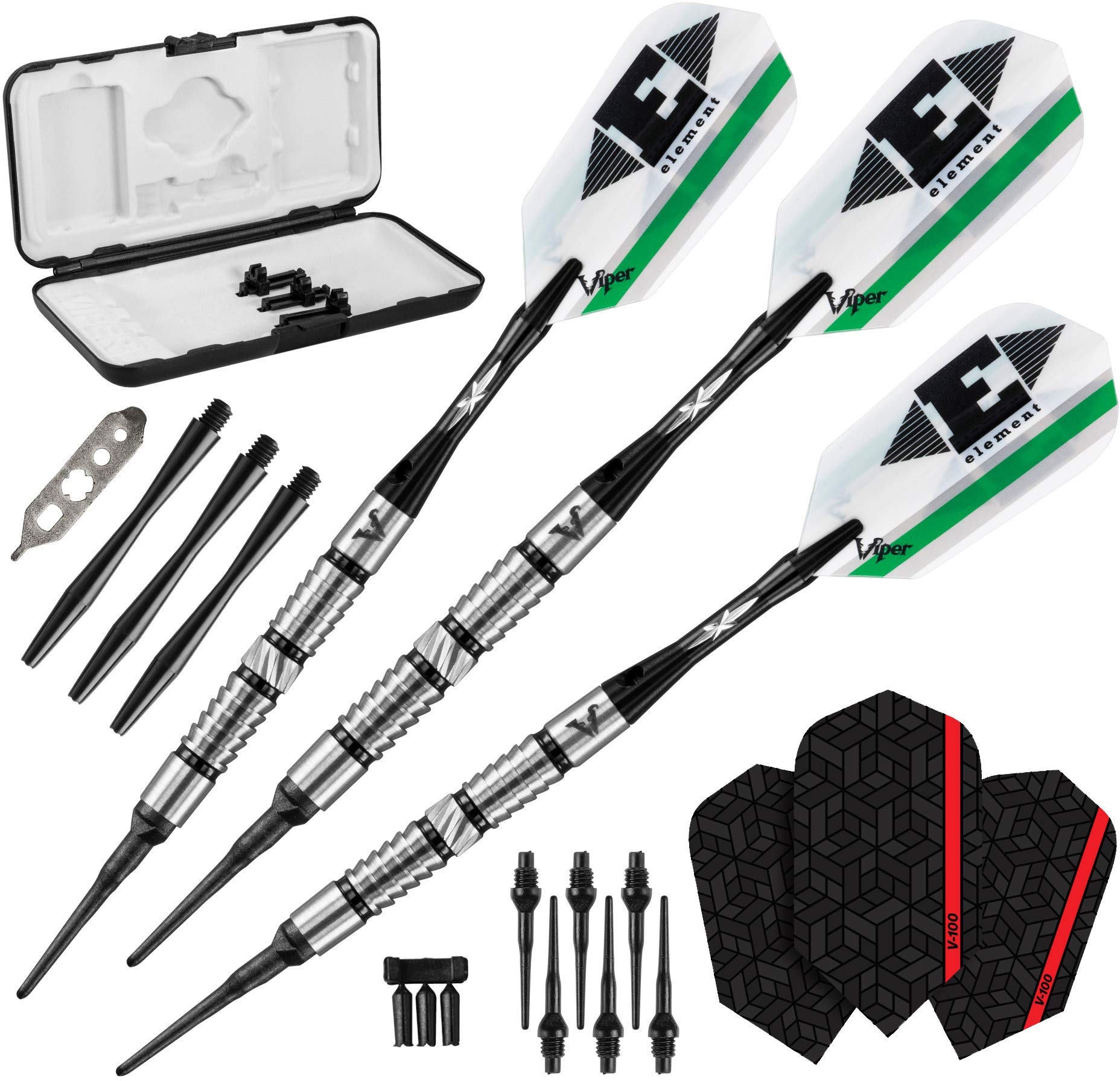 Darts Viper Ridgeback Ranhurado 18g Tungstênio Níquel Preto