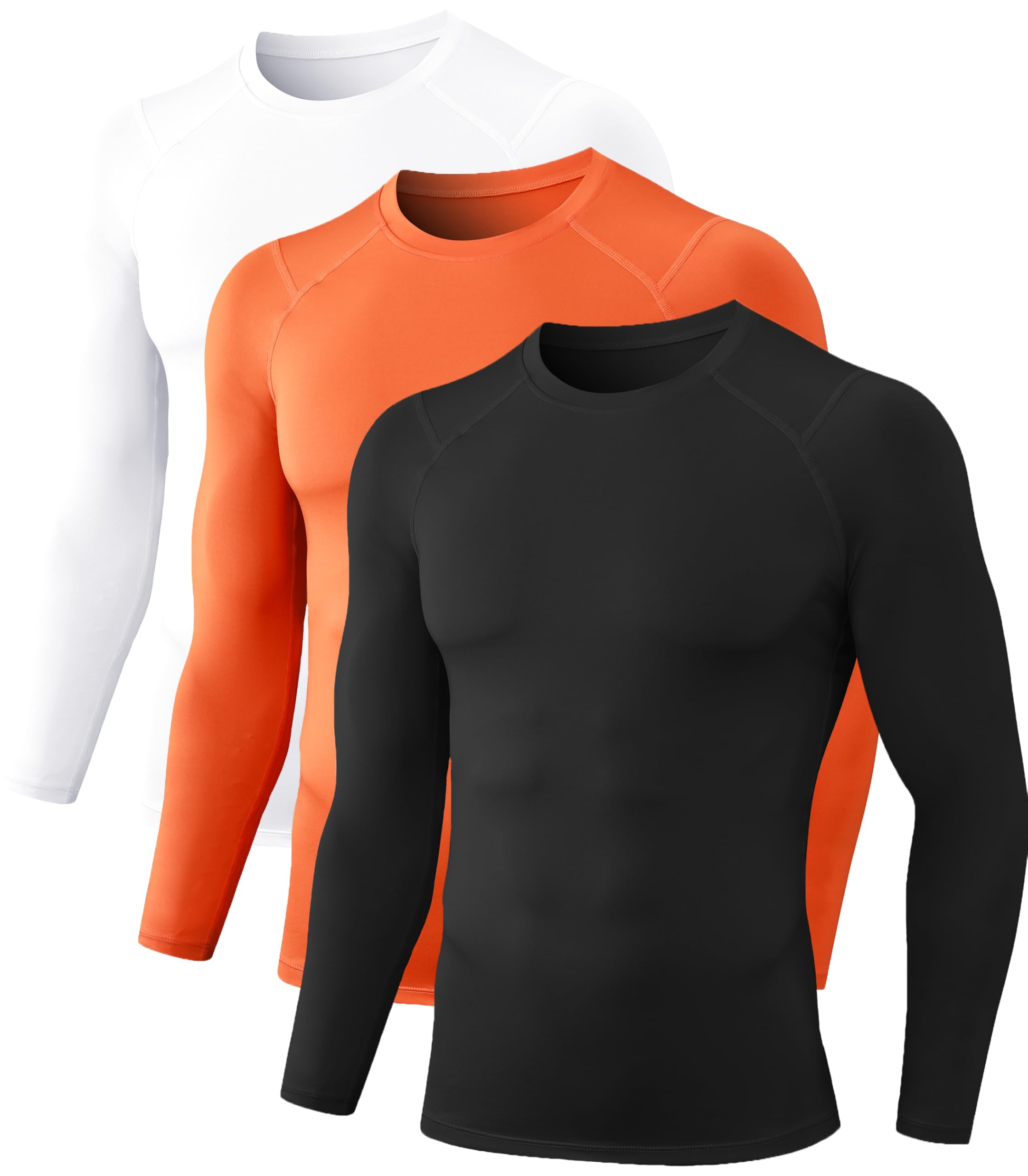 Camisas De Compressão Queerier Para Homens, Pacote Com 3, Manga Comprida