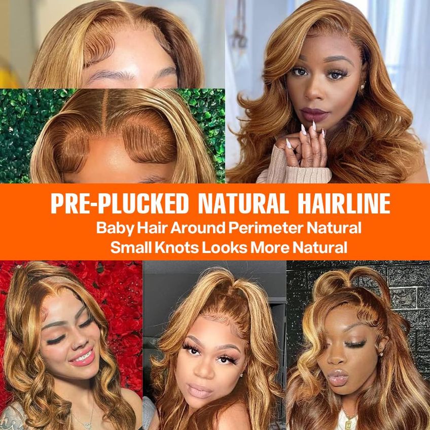 Perucas Frontais De Renda Yamikk Honey Blonde Human Hair 22" - imagem 4