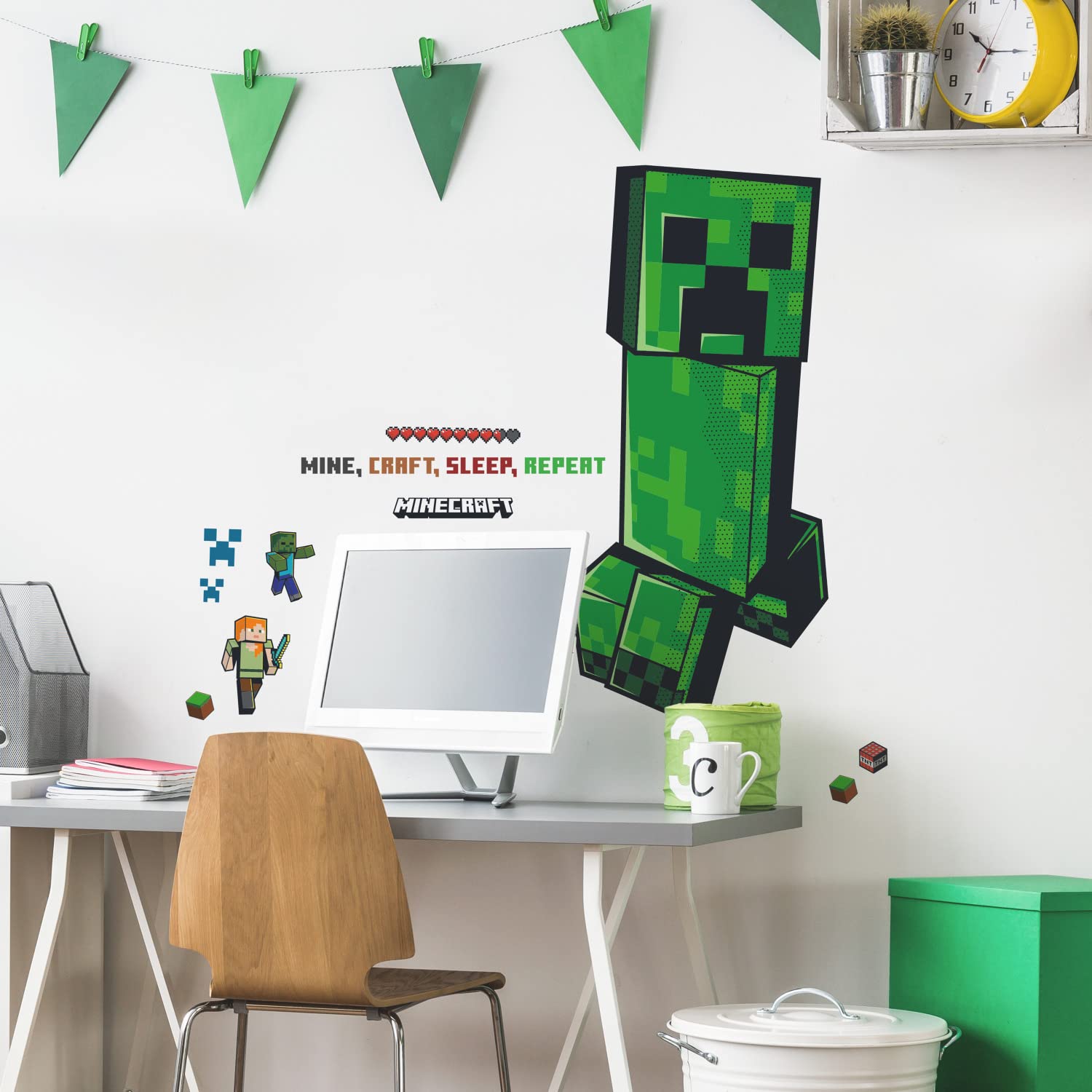 Decalques De Parede Roommates Rmk5360gm Minecraft Creeper Giant