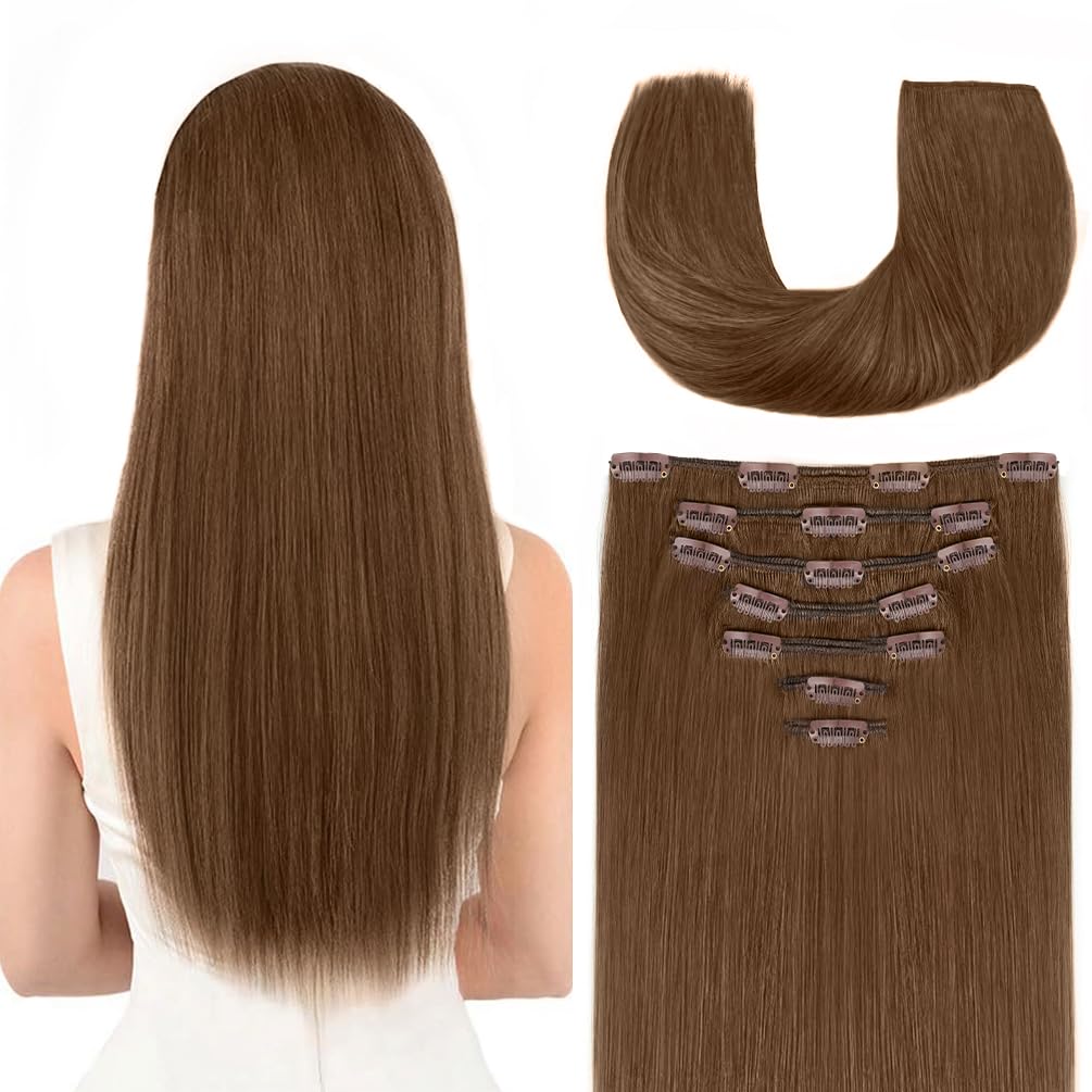 Extensões De Cabelo Winsky Remy Human Hair 30 Cm 105 G 7 Unidades, Marrom Acinzentado