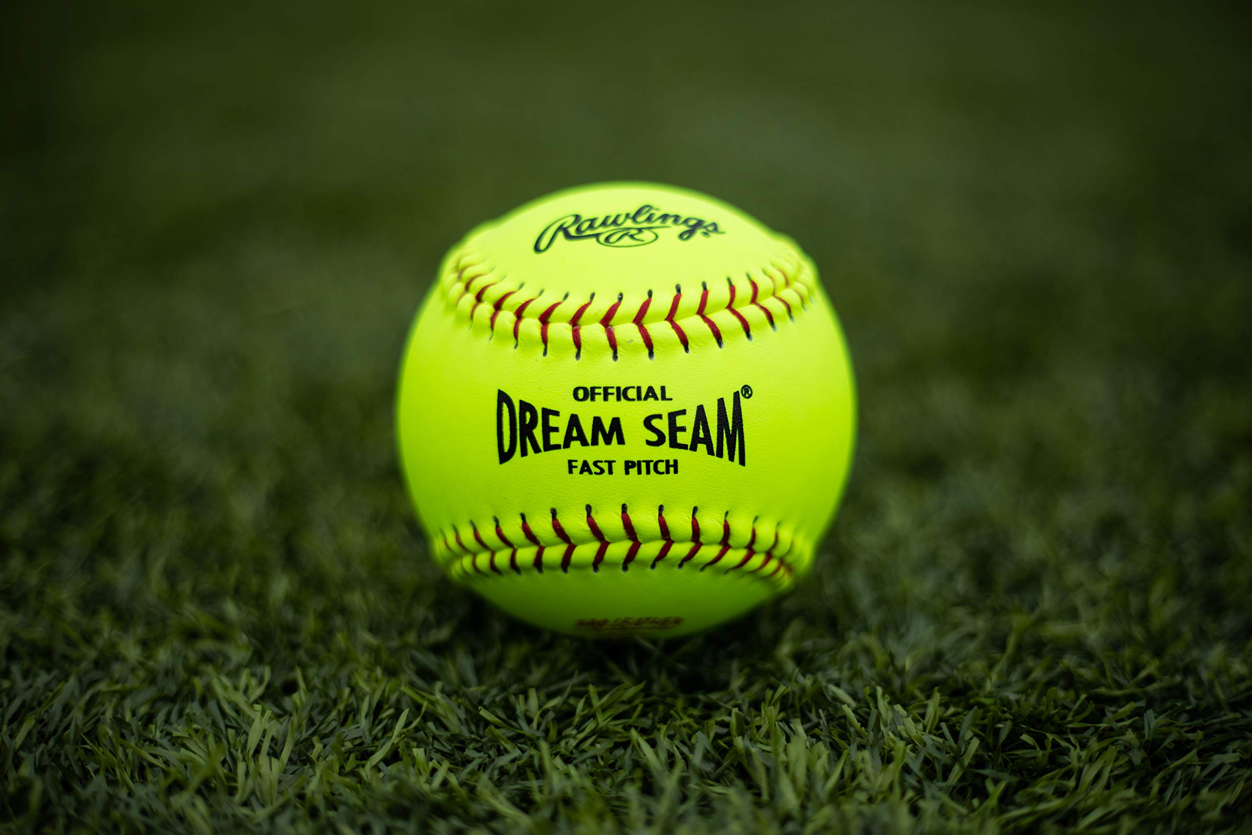 Balle De Softball Rawlings Dream Seam Fastpitch - 12 Pouces, Jaune, Cuir - USA/ASA NFHS