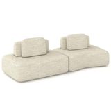 Sofá Ilha Modular Para Sala Living Orgânico 315cm Angra K01 Linho Champanhe - Lyam Decor