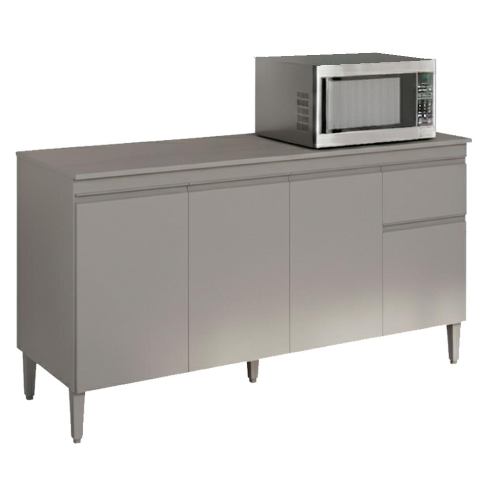 Balcao Com Tampo 150 Cm Tatiane Cinza Reajl Móveis