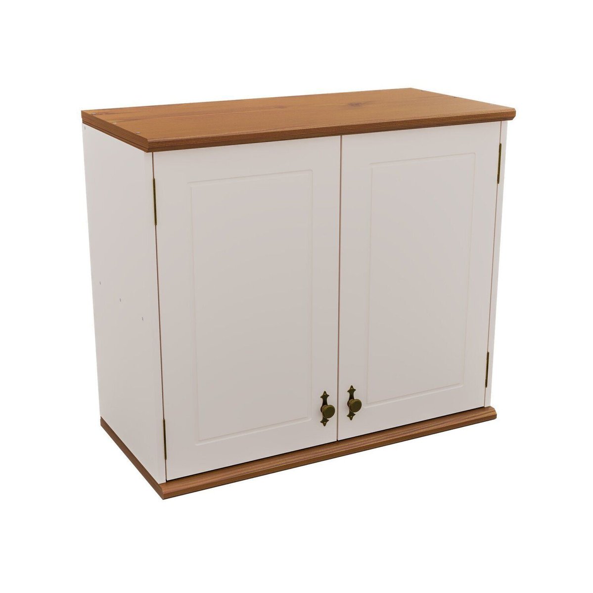 Aéreo 2 Portas Com Tampo E Base De Madeira Maciça Joy Off White/cinamomo