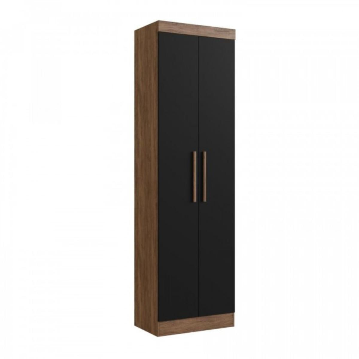 Armário Multiuso Doripel Charlotte 100% Mdf 2 Portas E 1 Gaveta Castanho/preto