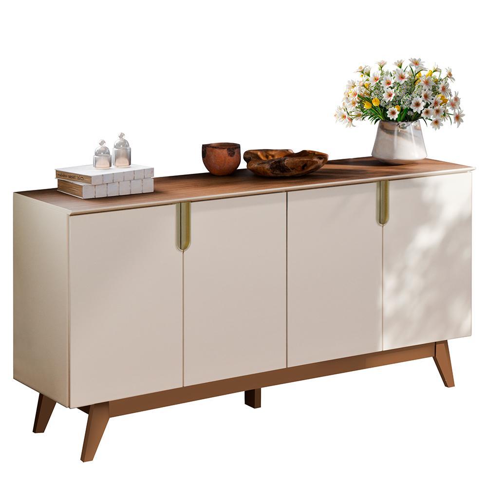 Buffet Aparador Recife 4 Portas Off White/amêndoa - Mobler