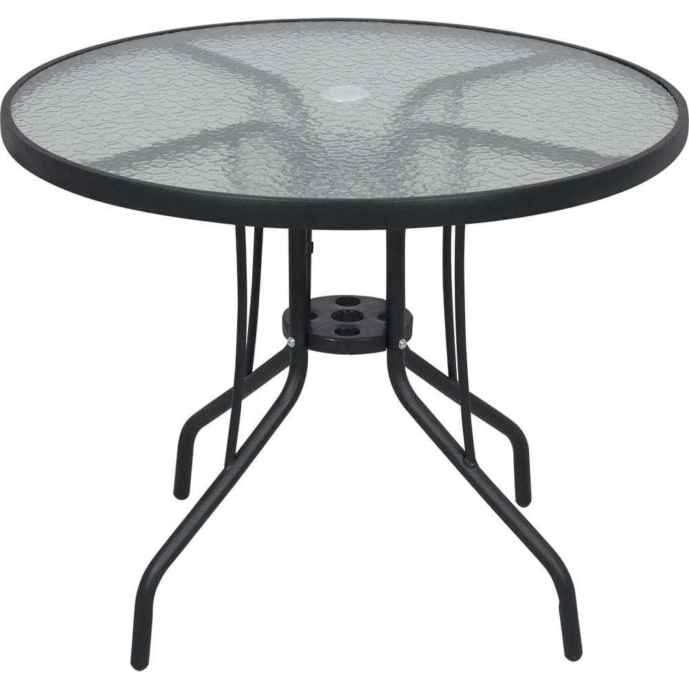 Mesa Para Jardim Com Tampo De Vidro Redonda Noronha Bel